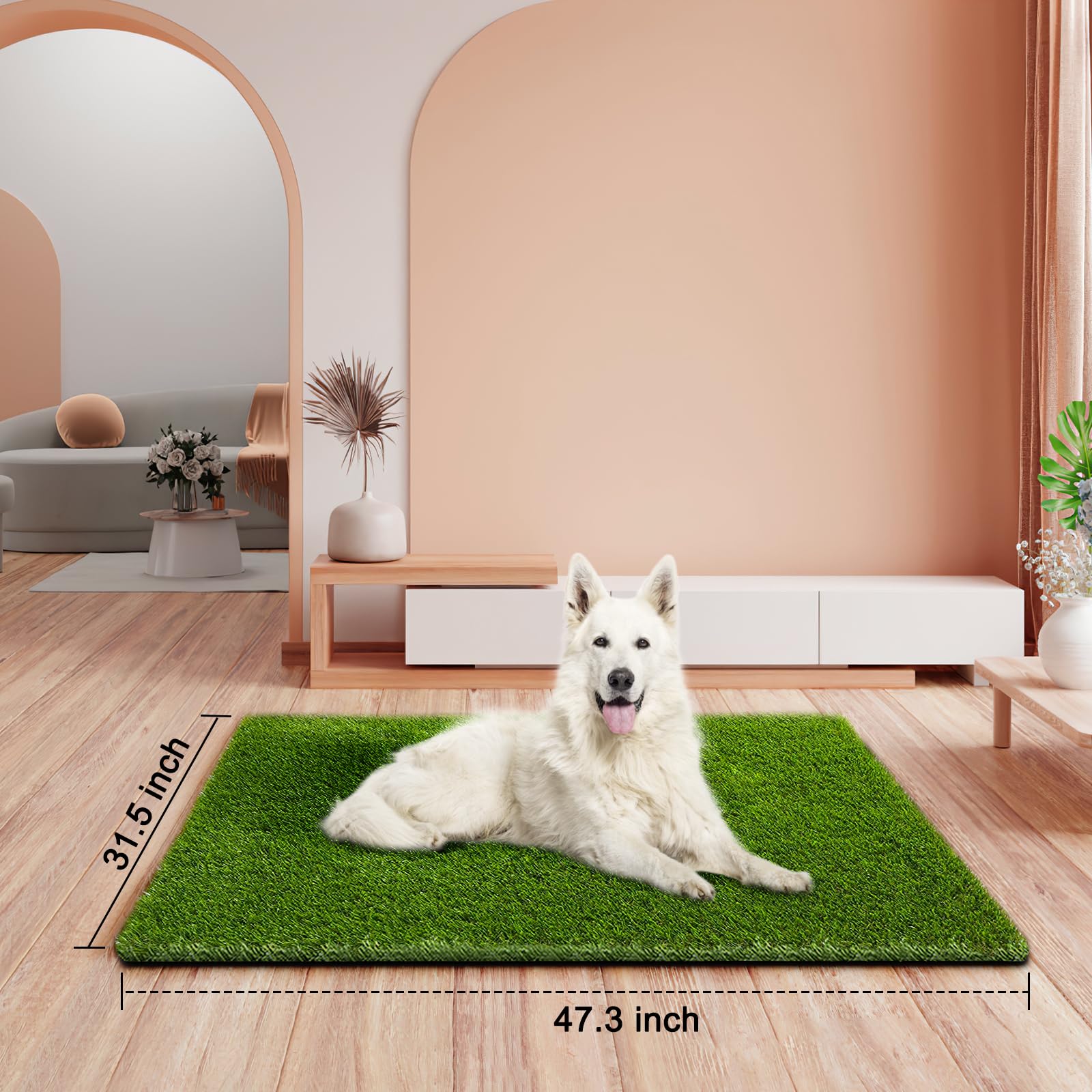 CooZero Artificial Grass, Professional Dog Grass Mat, Potty Training Rug and Replacement Turf Outdoor Rug Patio Lawn Decoration, Easy to Clean with Drainage Holes(47.3x31.5 inches)