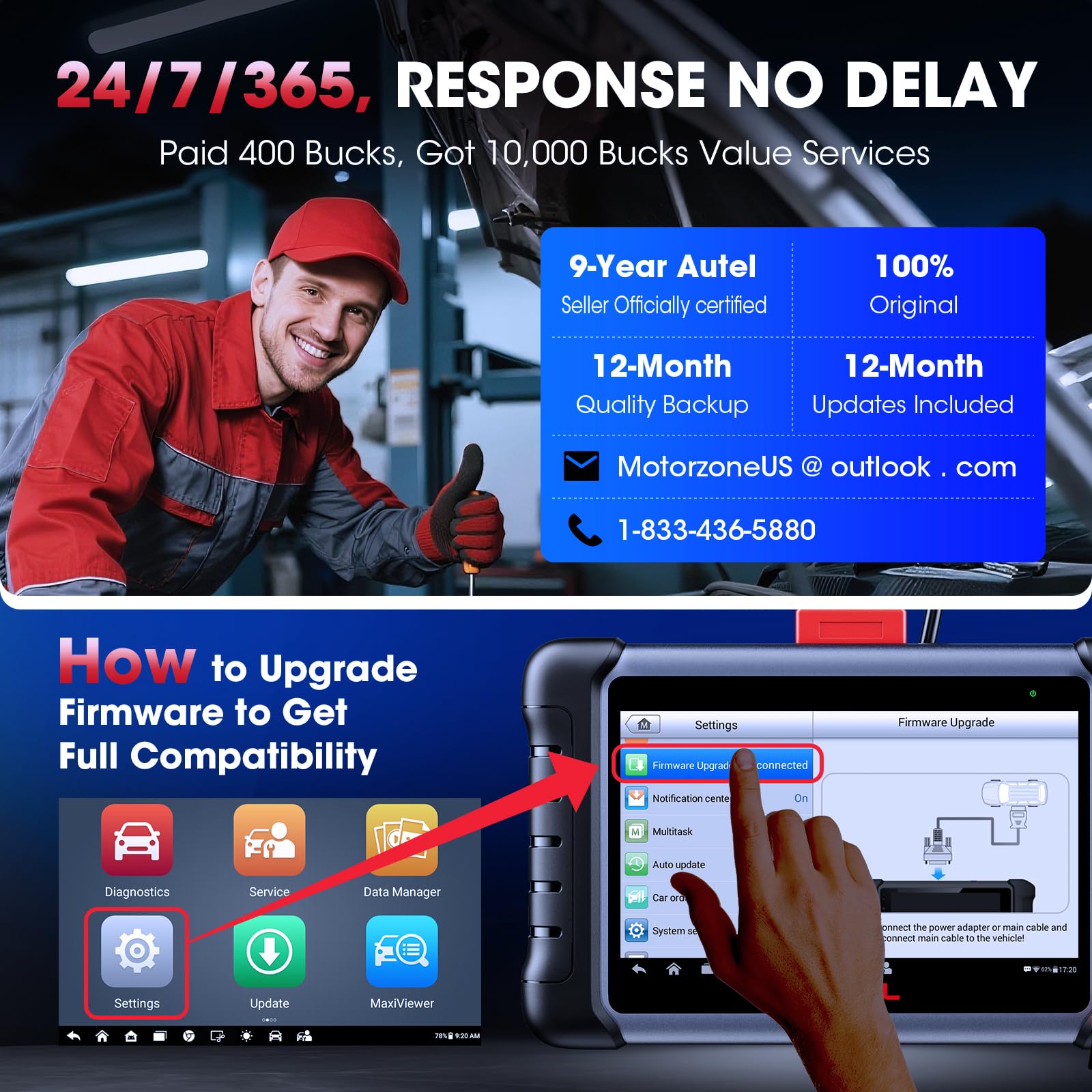 Autel Scanner MaxiCOM MK808S: 2025 Bidirectional Tool as MK808BT Pro MX808S M808Z, Work as MaxiCheck MX900 MK900BT, 28+ Service, Active Test, All System Diagnose, Injector Coding, FCA Autoauth OS 11
