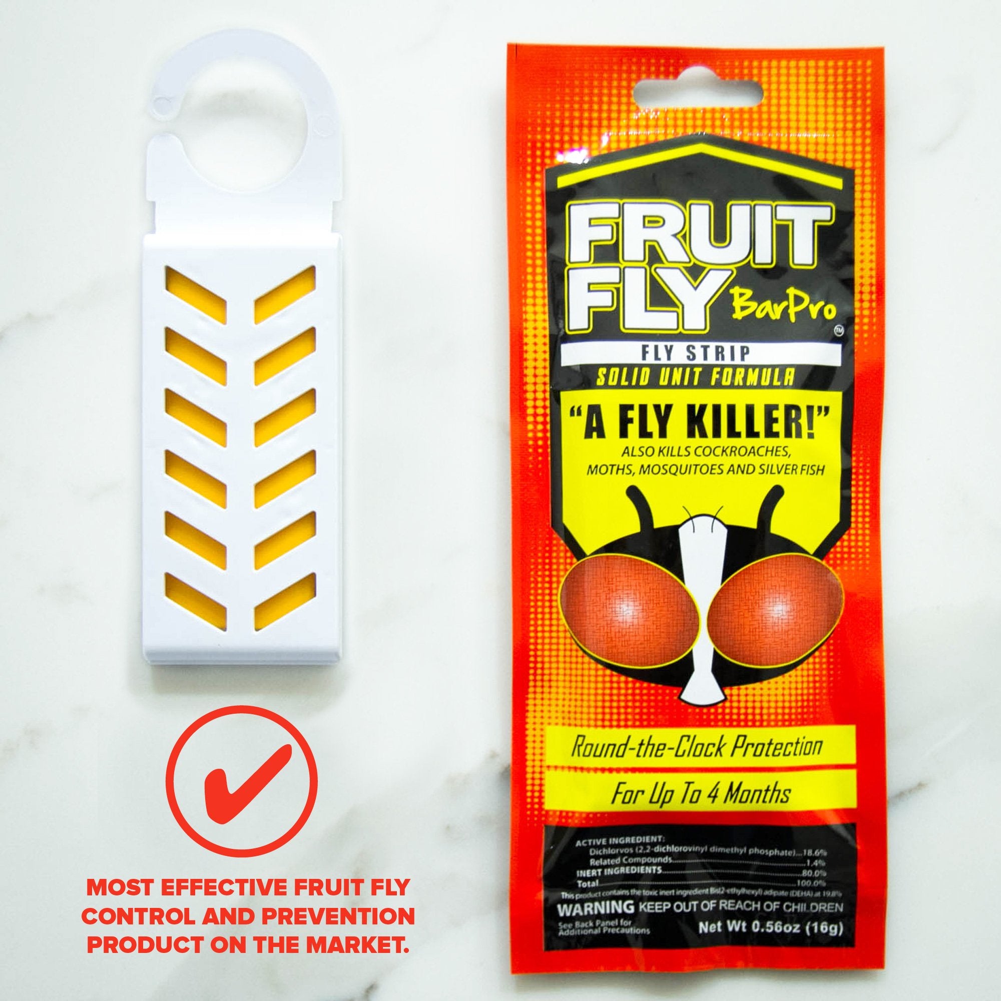 Fruit Fly BarPro – 4 Month Protection Against Flies, Cockroaches & Other Pests. Fly Traps for Indoors/Outdoor. Better Than Mosquito Zapper