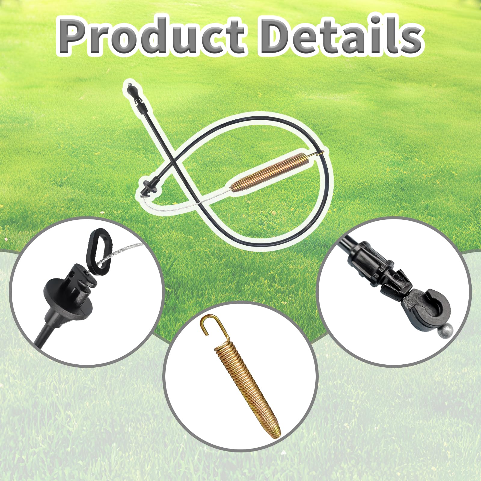 175067 169676 Deck Clutch Cable Fits Craftsman LT1000 LT2000 DLT 3000 AYP Husqvarna Poulan Ryobi 42” Riding Lawn Mowers - Replaces 532169676 532175067 21547184