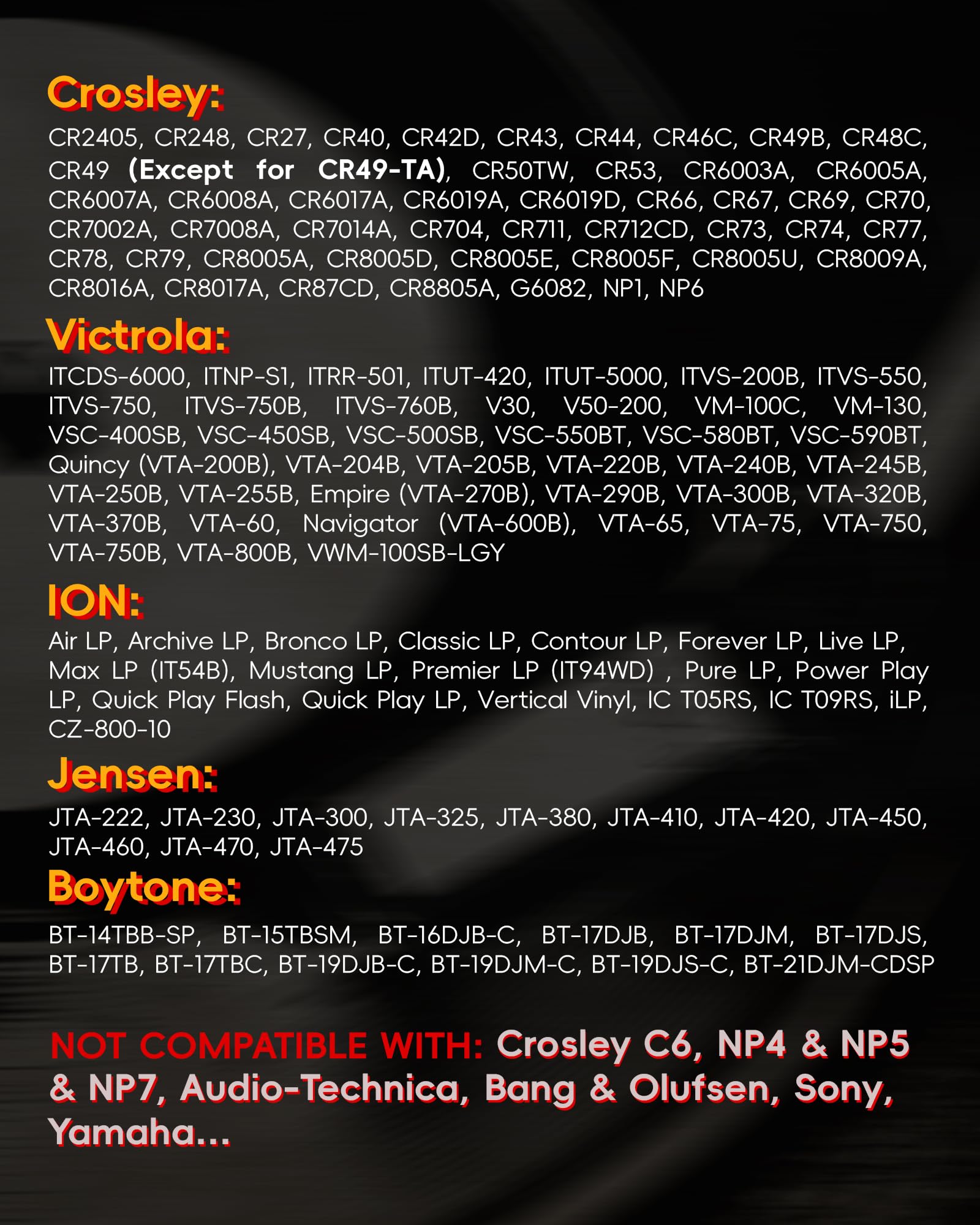 4 Pack Record Player Needles Replacement Compatible with Crosley, Victrola & More Turntable, Premium Ruby Stylus with Clear Storage Box, Phonograph Cartridge Needle for Vinyl Records Accessories