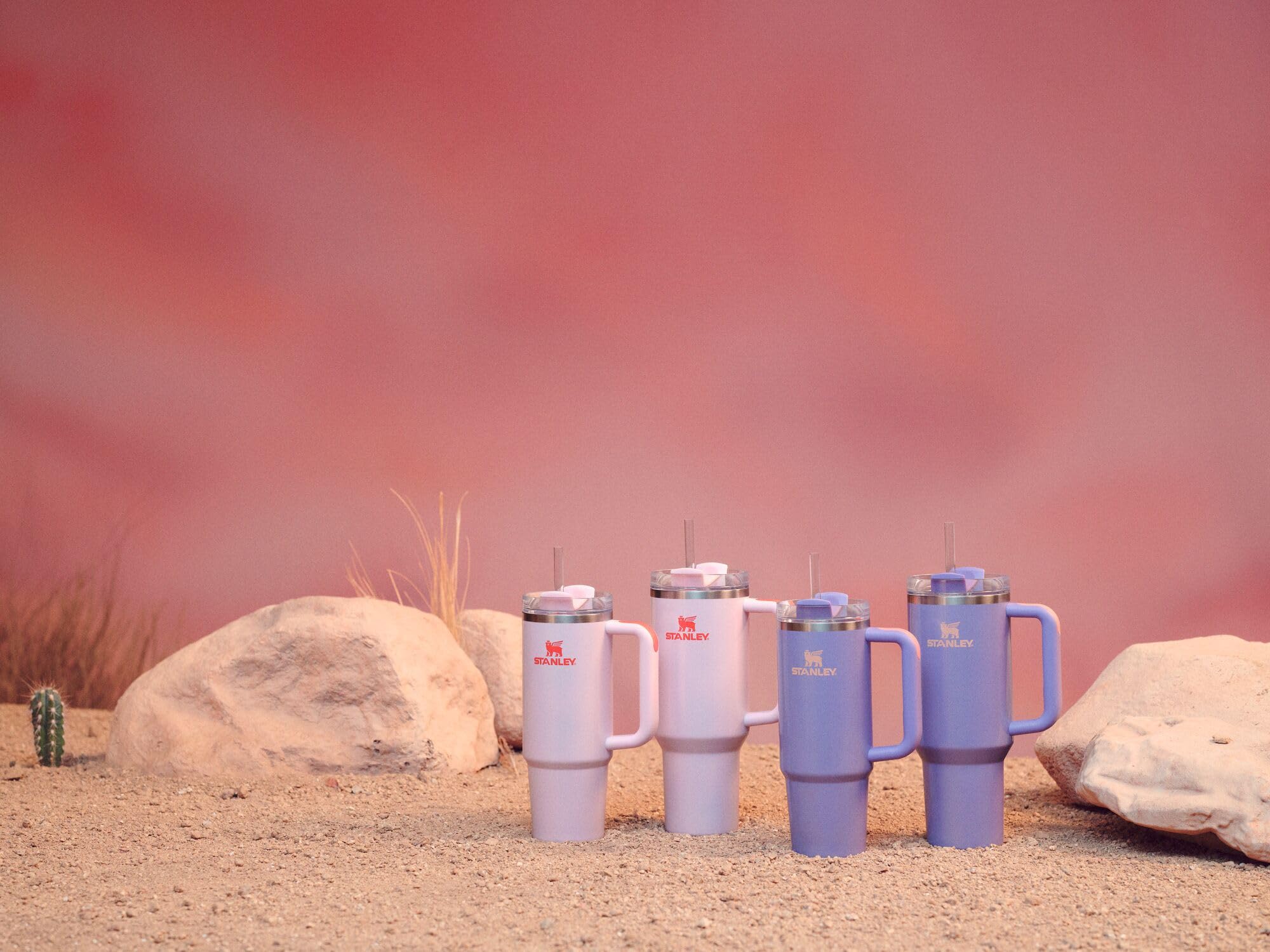 Stanley Quencher H2.0 Tumbler with Handle and Straw 30 oz | Flowstate 3-Position Lid | Cup Holder Compatible for Travel | Insulated Stainless Steel Cup | BPA-Free | Rose Petal Shimmer