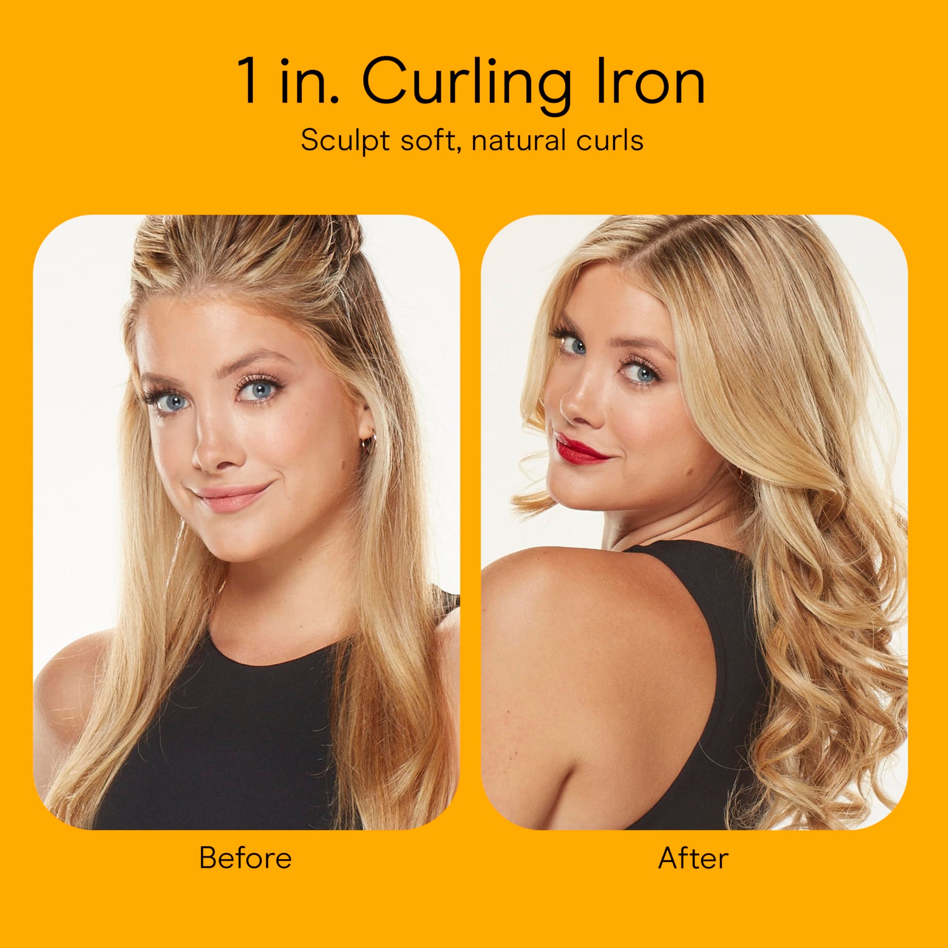 Conair Instant Heat 1-Inch Curling Iron, 1-Inch Barrel Produces Classic Curls, Hair Curler for Short, Medium, and Long Hair, 25 Heat Setting Curling Iron, Black