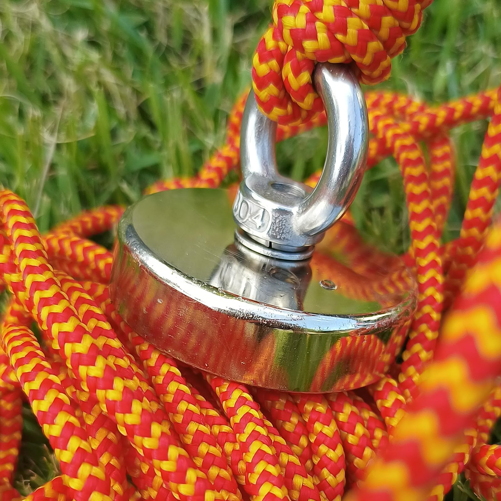 DIYMAG Strong Neodymium Fishing Magnets, 300 Lbs(136 KG) Pulling Force Rare Earth Magnet with Countersunk Hole Eyebolt Diameter 1.98 inch(50 mm) for Retrieving in River and Magnetic