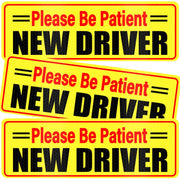 SINGARO New Driver Magnet for Car, 3Pcs Magnetic Reflective Novice Driver Stickers, Car Exterior Accessories, New Driver Vehicle Safety Signs（Black&Red）