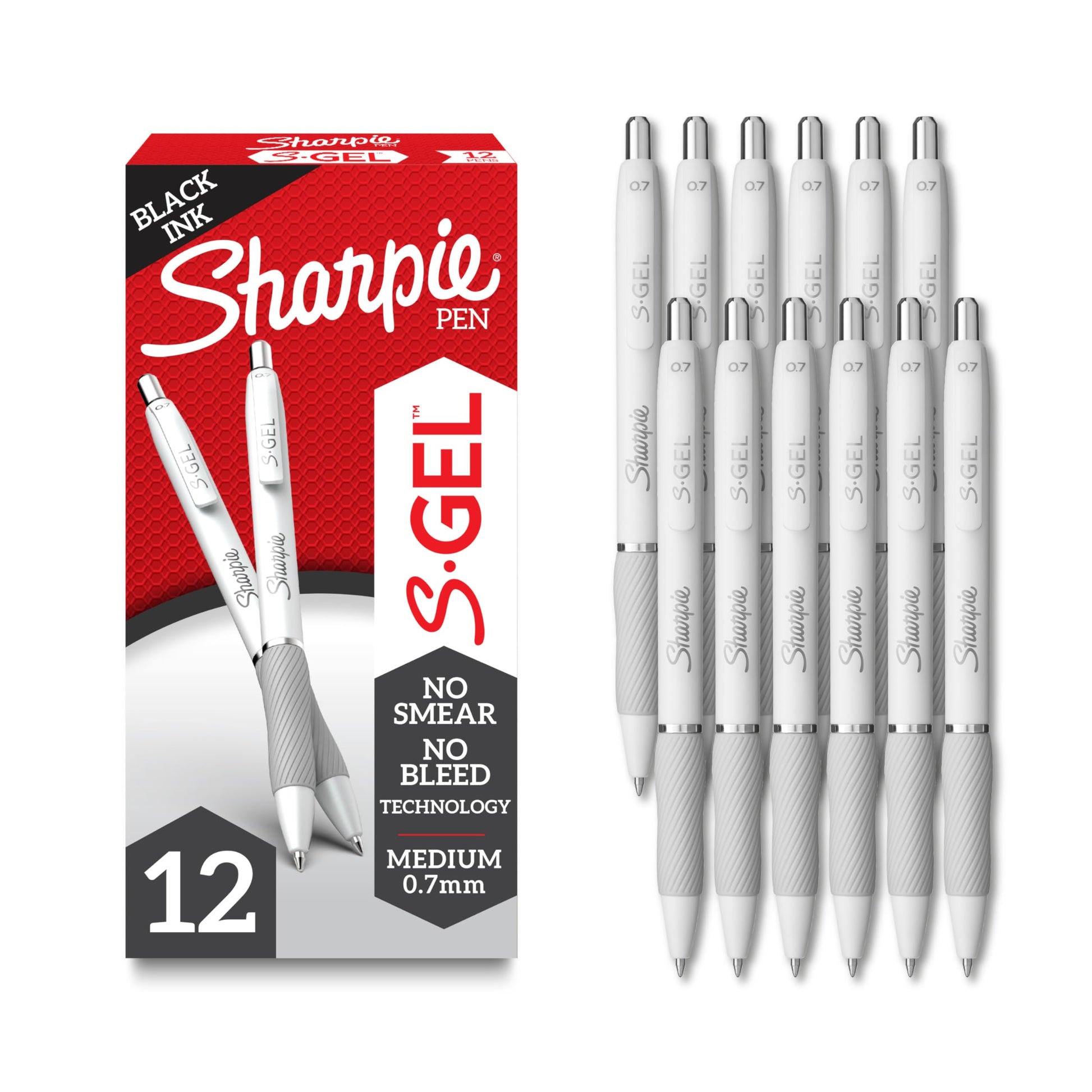 Sharpie S-Gel, Gel Pens, Medium Point (0.7mm), Frost Blue Body, Black Gel Ink Pens, 4 Count