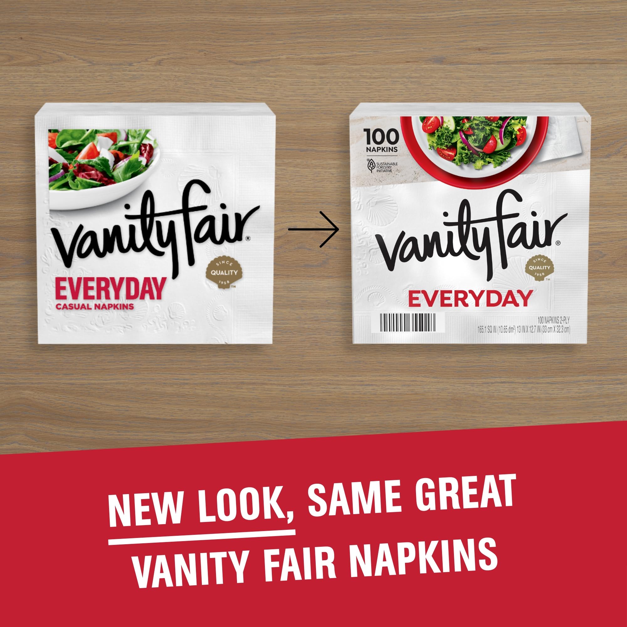 Vanity Fair Everyday Paper Napkins, 200 Count, Disposable Napkins Made Soft And Smooth For Everyday Meals