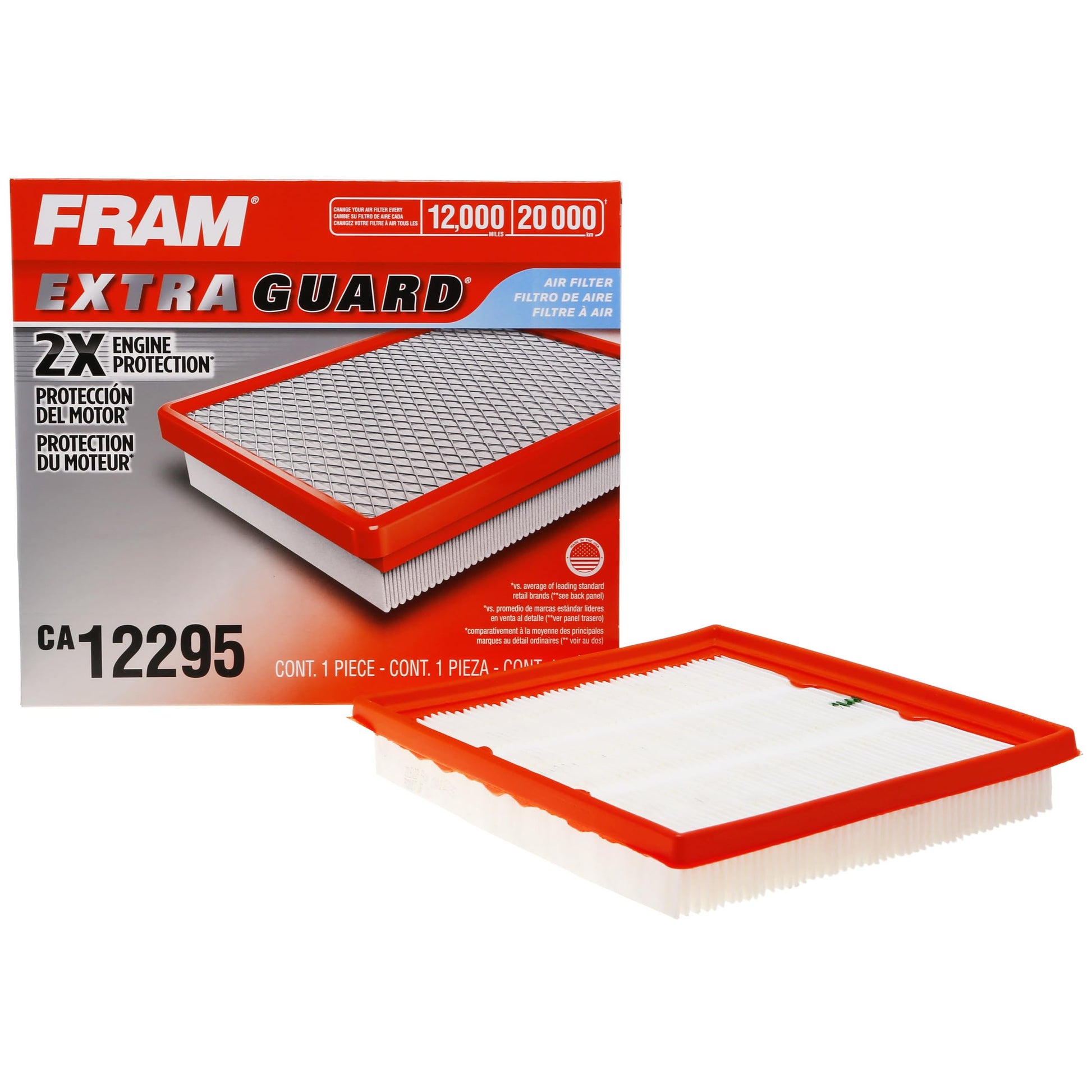 FRAM Extra Guard Flexible Panel Engine Air Filter Replacement, Easy Install w/Advanced Engine Protection and Optimal Performance, CA12295 for Select Subaru Vehicles