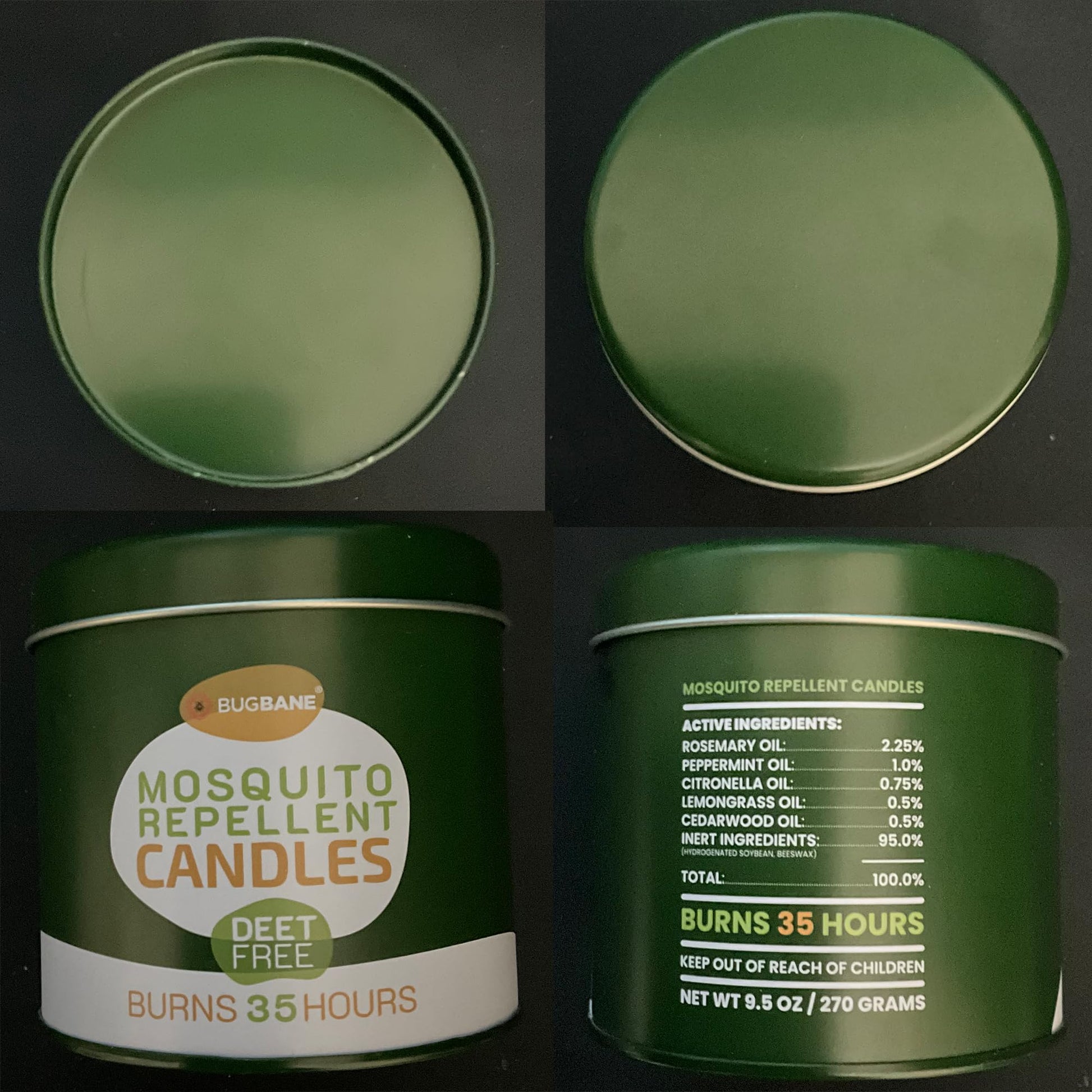 2 Mosquito Candles for Outside. Citronella Candles Outdoor Large. DEET Free with 5 Natural Essential Oils. Insect Fly Bug Candle Repellent Outdoor. Mosquito Repellent Candle Indoor Home Patio Camping