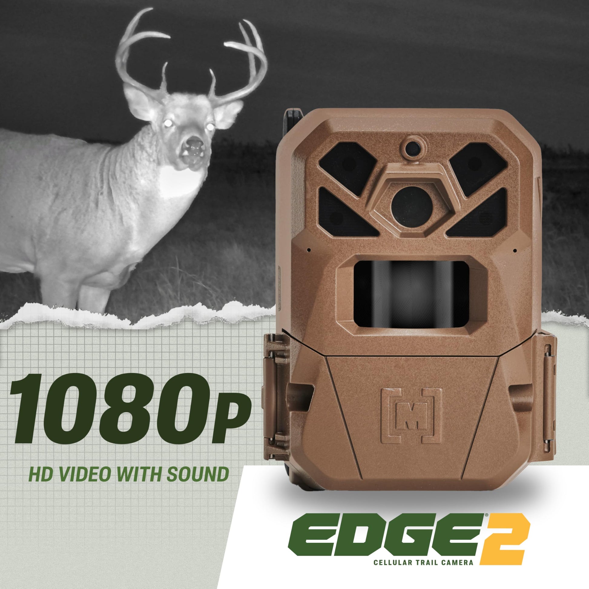 Moultrie Edge 2 Cellular Trail Camera - Auto Connect Nationwide 4G LTE - On Demand 36MP Photo - 1080P Video with HD Audio - 100 Ft Detection Range - Low Glow Flash