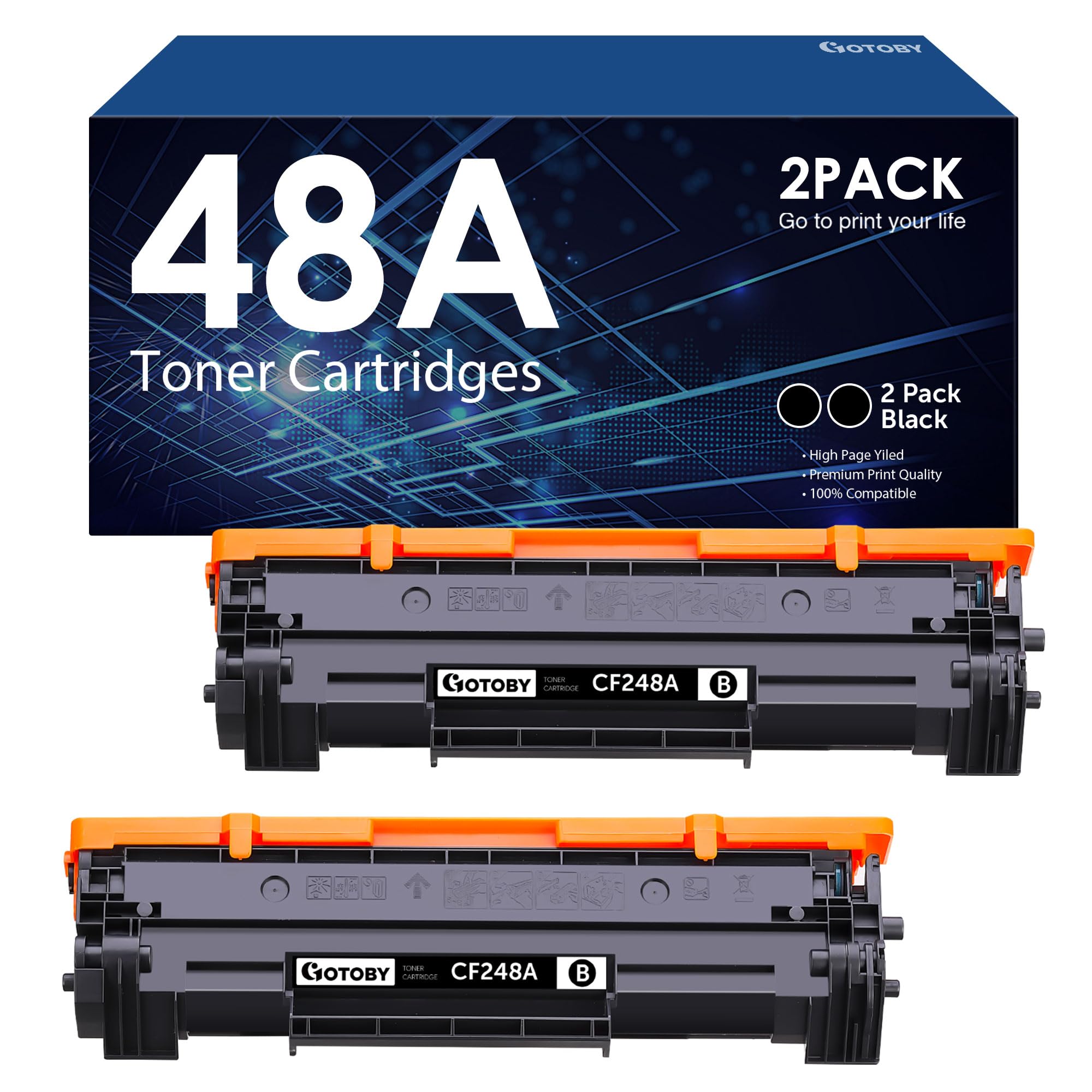 12A Toner Cartridge Replacement for HP 12A Q2612A Work with HP Laserjet 1020 1022 1012 1010 1015 1018 1022n 1022NW 3015 3030 3020 3050 3052 3055 M1005 M1319 M1319F Printer（2-Pack，Black）