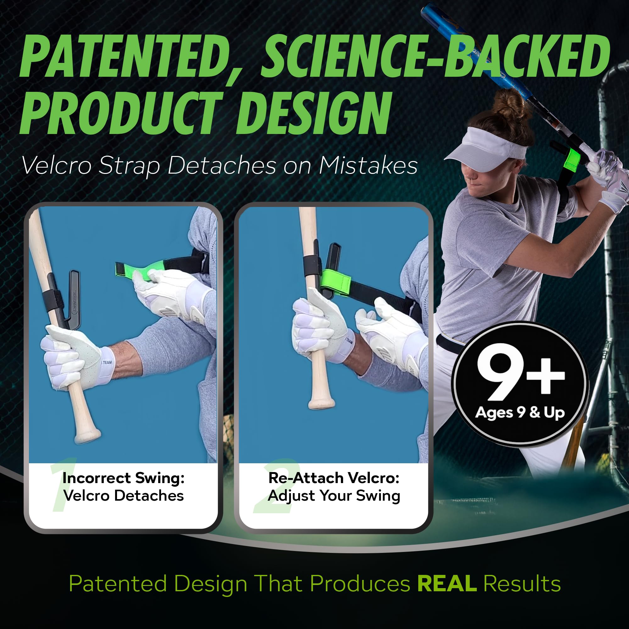 SWINGRAIL Baseball/Softball Swing Trainer Aid - Equipment for Batting and Hitting