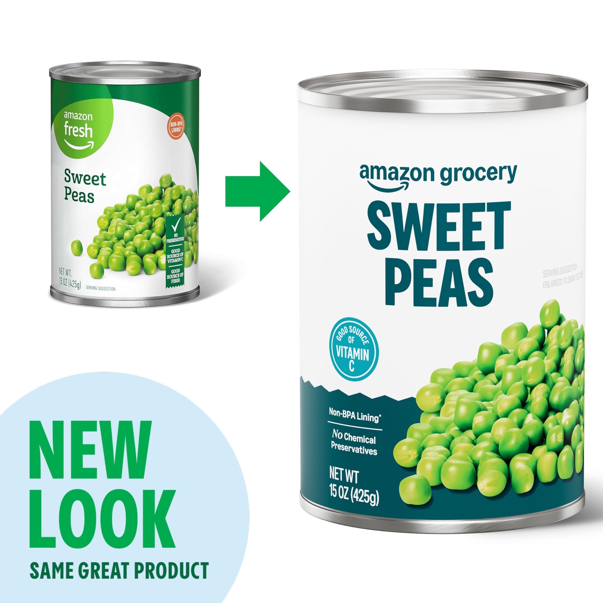 Amazon Grocery, Sweet Peas, 15 Oz (Previously Amazon Fresh, Packaging May Vary)