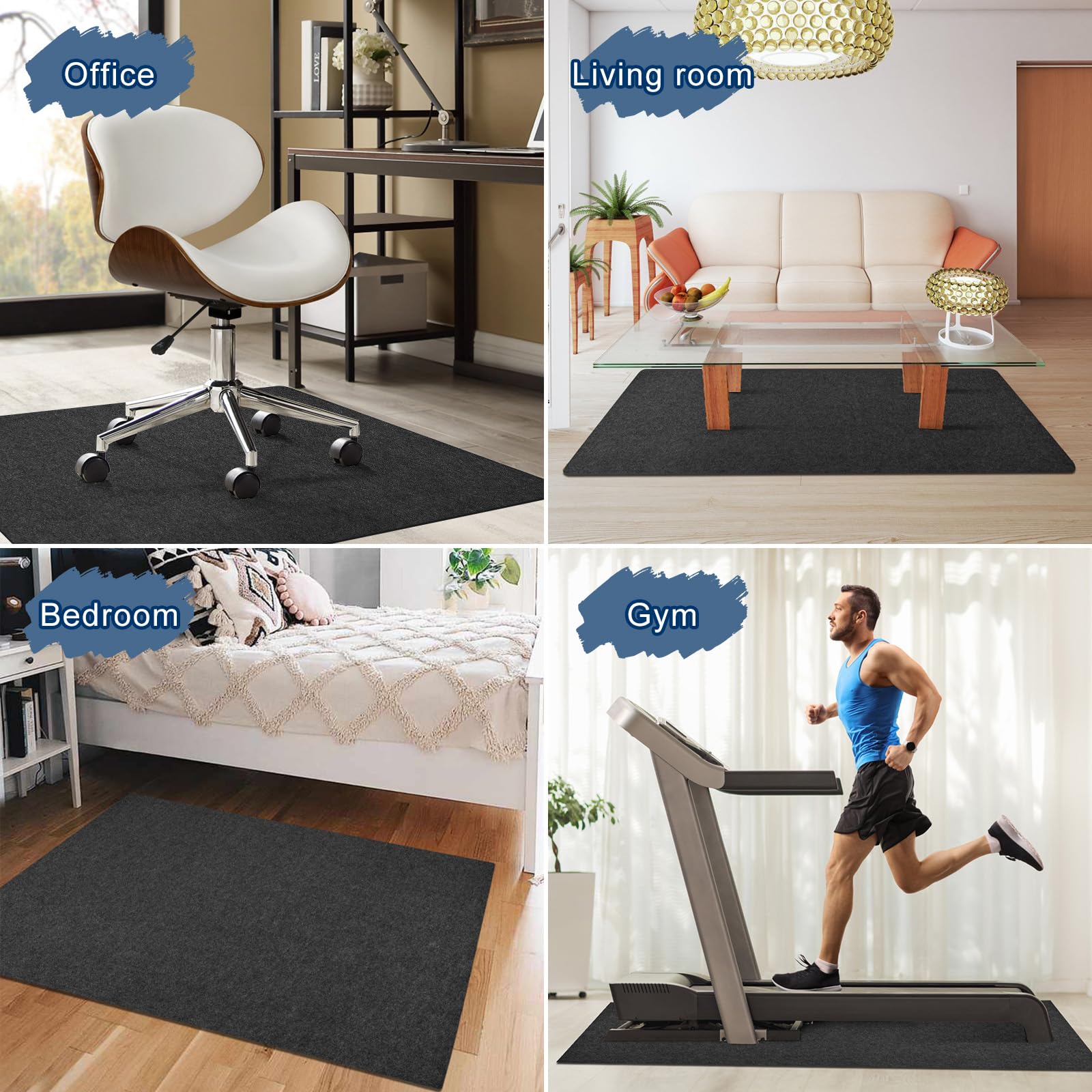 Placoot Office Chair Mat for Hardwood Floor, 55"x35" Computer Chair Rug, Under Desk Mat, Large Anti-Slip Floor Protector for Home Office