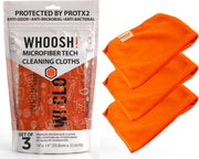 WHOOSH! Microfiber Cleaning Cloth, 3 Pack, Glasses and Screen Cleaning Cloth, Suitable for TV, Car Screen, Computer, Laptop, iPad, MacBook, Smart Phone, Monitor, Watches (14Ã¢ÂÂx14Ã¢ÂÂ), Orange