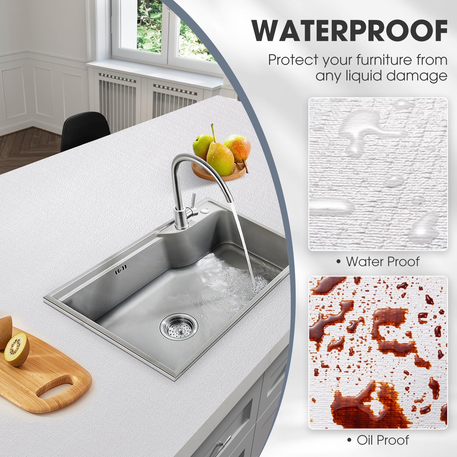 ALIUNI Shelf and Drawer Liner, Kitchen Cabinet Liners Non-Adhesive Thick Non-Slip Waterproof Washable Fragrant Mats Protect Dresser Shelves Cupboard Bathroom Cabinets, White, 12 in X 10 FT