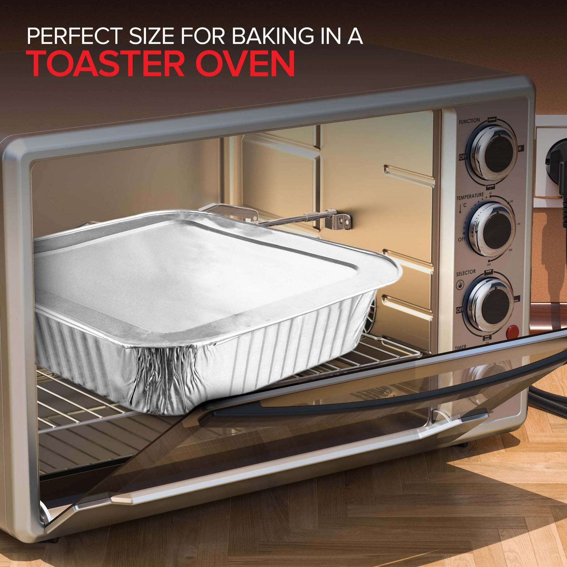8x8 Foil Pans with Lids (20 Pack) 8 Inch Square Aluminum Pans with Covers -Disposable Food Containers Great for Baking Cake, Cooking, Heating, Storing, Prepping Food