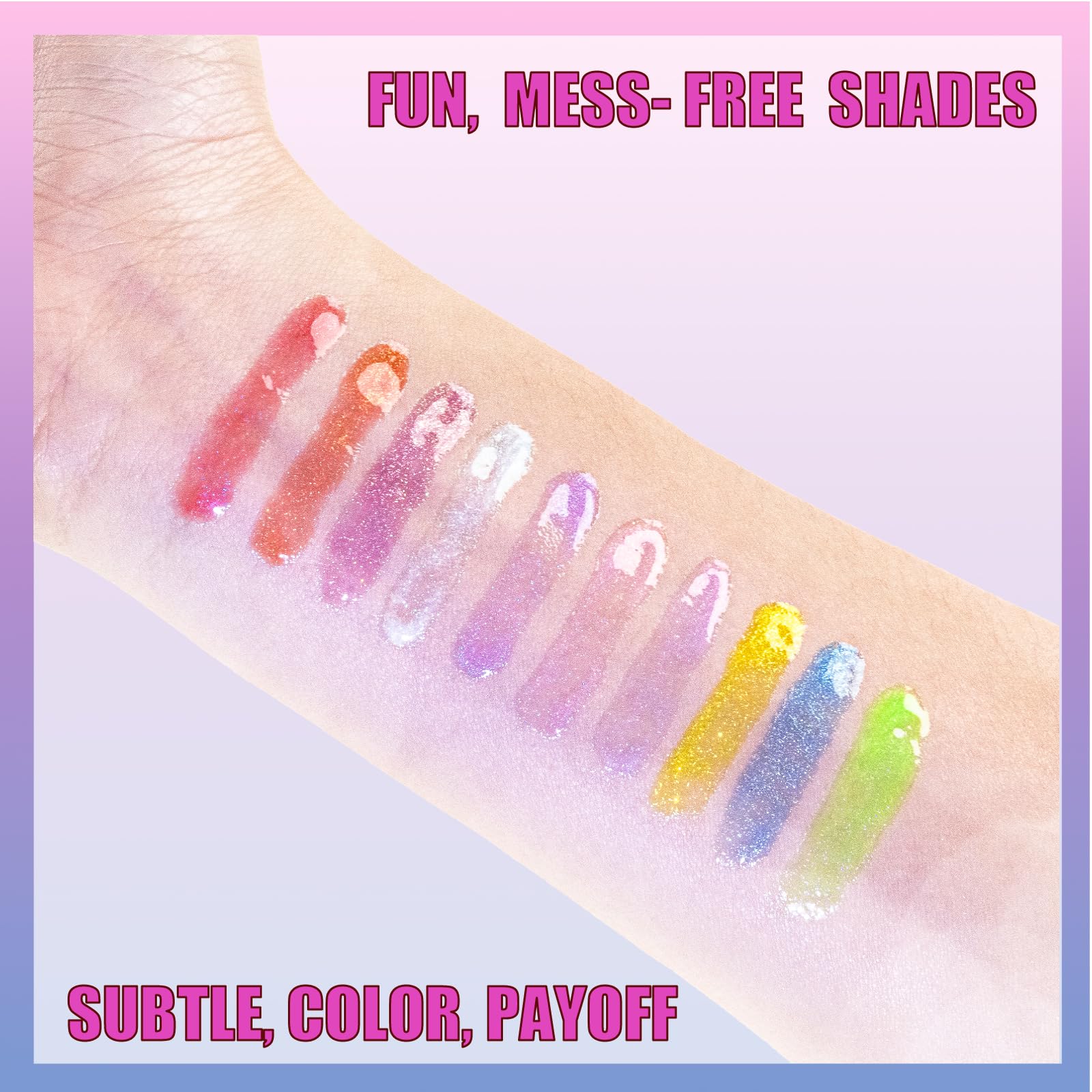 Care Bears 10 Piece Plant Based Lip Gloss, Girls Party Favors, First Makeup Set for Girl, Perfect for Parties, Sleepovers, and Birthday Gifts, Ages 3+, by Townley Girl