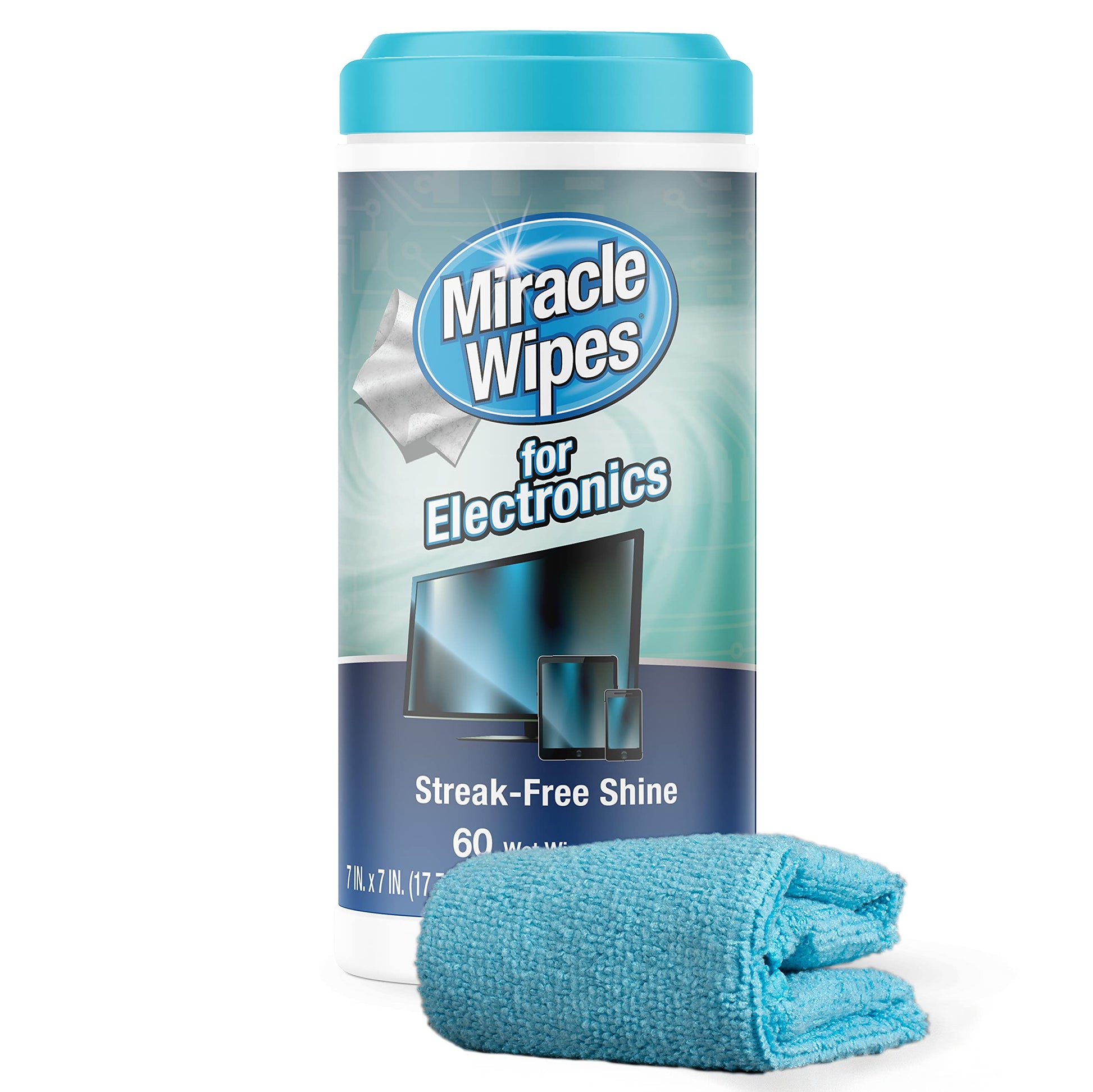MiracleWipes for Electronics Cleaning - Screen Wipes Designed for TV, Phones, Monitors and More - Includes Microfiber Towel - (30 Count)