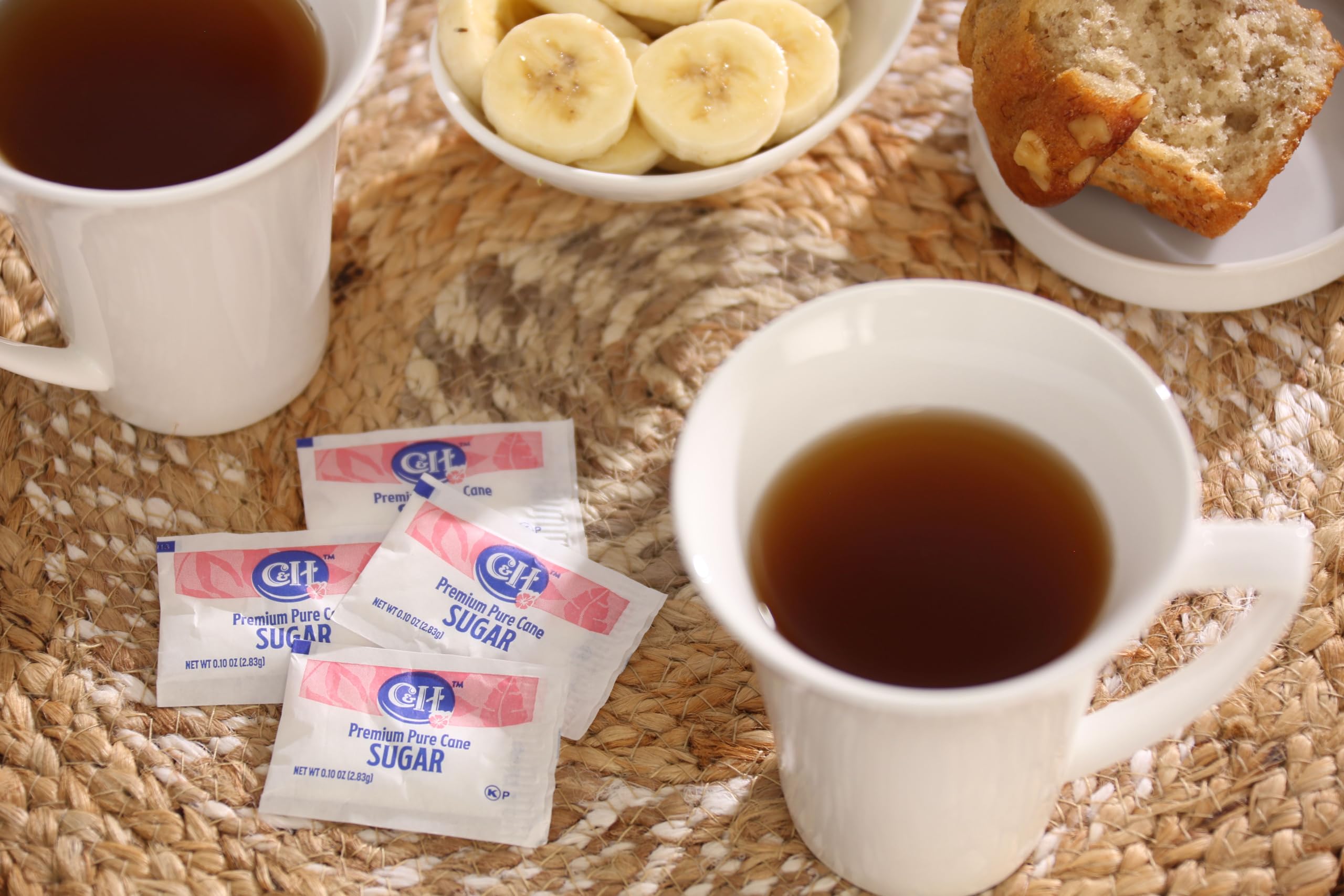 C&H Premium Pure Cane Sugar Packets, 0.10 Ounce (2.8 Gram) NON-GMO Packets, Pack of 400 in Dispenser Box