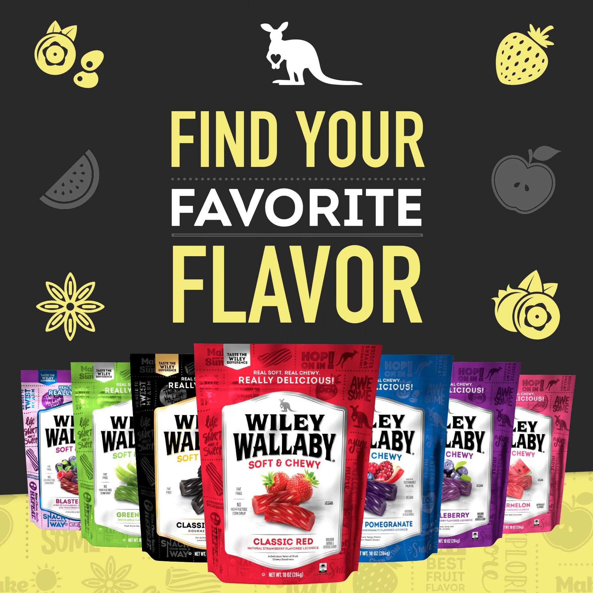 Wiley Wallaby Licorice 24 Ounce Classic Gourmet Soft & Chewy Australian Black Licorice Candy Twists, 1 Pack