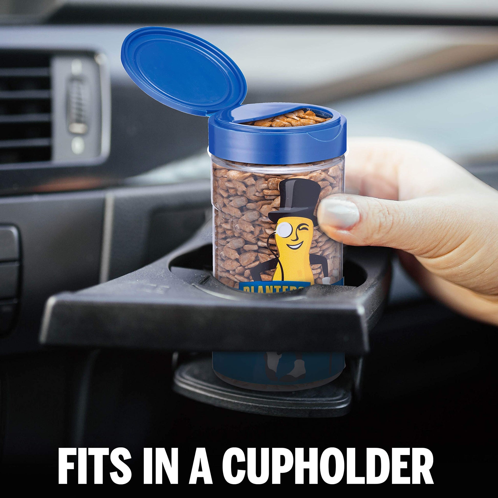 PLANTERS Pop & Pour Dry Roasted Sunflower Seeds to Eat, Road Trip Snack, Plant-Based Protein, Snacks for Adults, After School Snacks for Kids, Bulk Nuts, Kosher, 5.85oz Jar (4 Count)