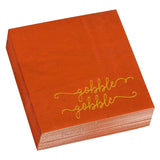 50 Pack Thanksgiving Cocktail Napkins Party Supplies Table Decorations, Gobble Gobble (5 x 5 In)