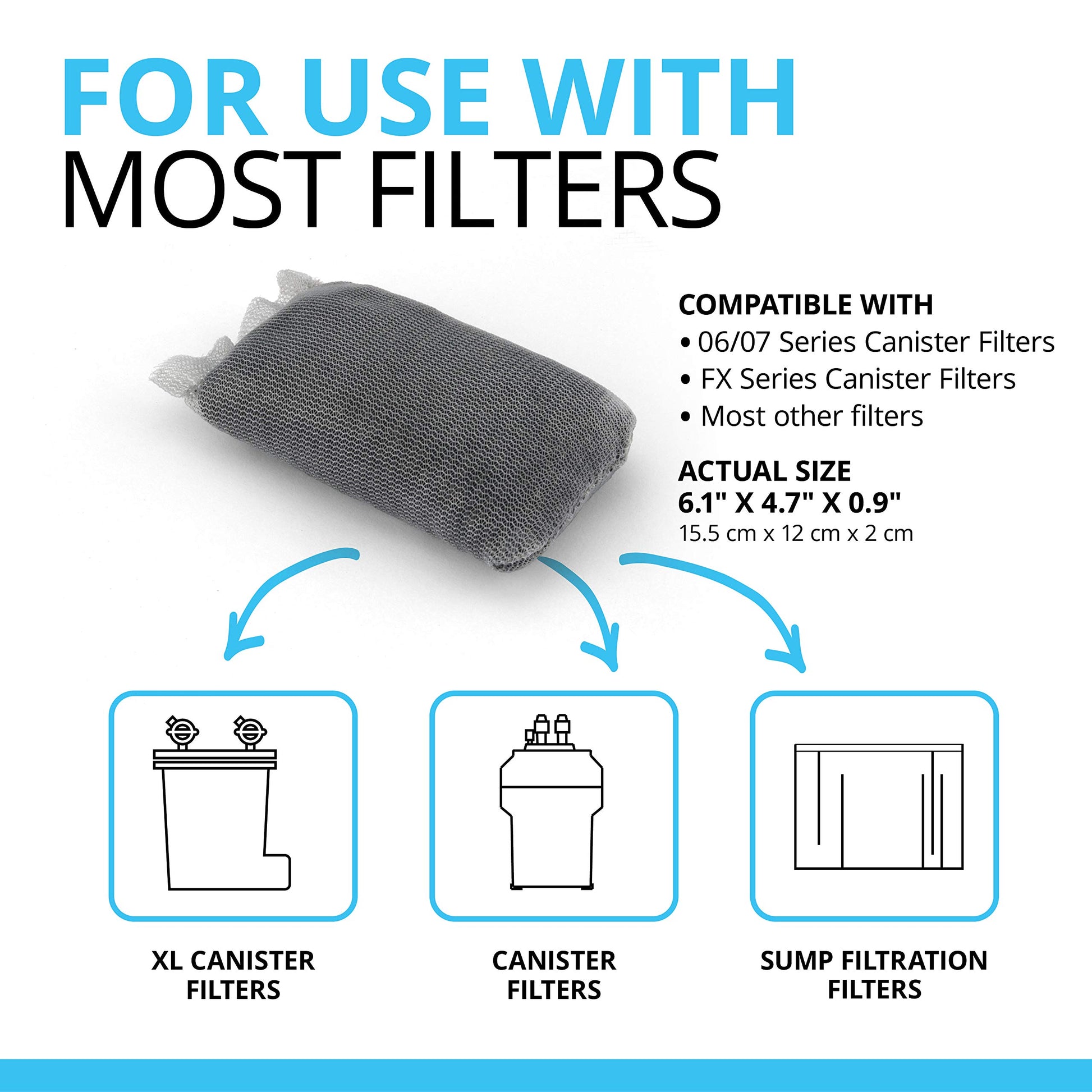 Fluval Carbon Filter Media for Aquariums, Premium Bituminous Carbon Inserts, 100-gram Nylon Bags, 3 Count (Pack of 1), A1440