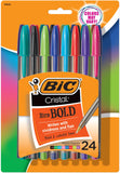 BIC Cristal Xtra Bold Ballpoint Pen, Bold Point (1.6mm) For Vivid And Dramatic Lines, Black, 24-Count