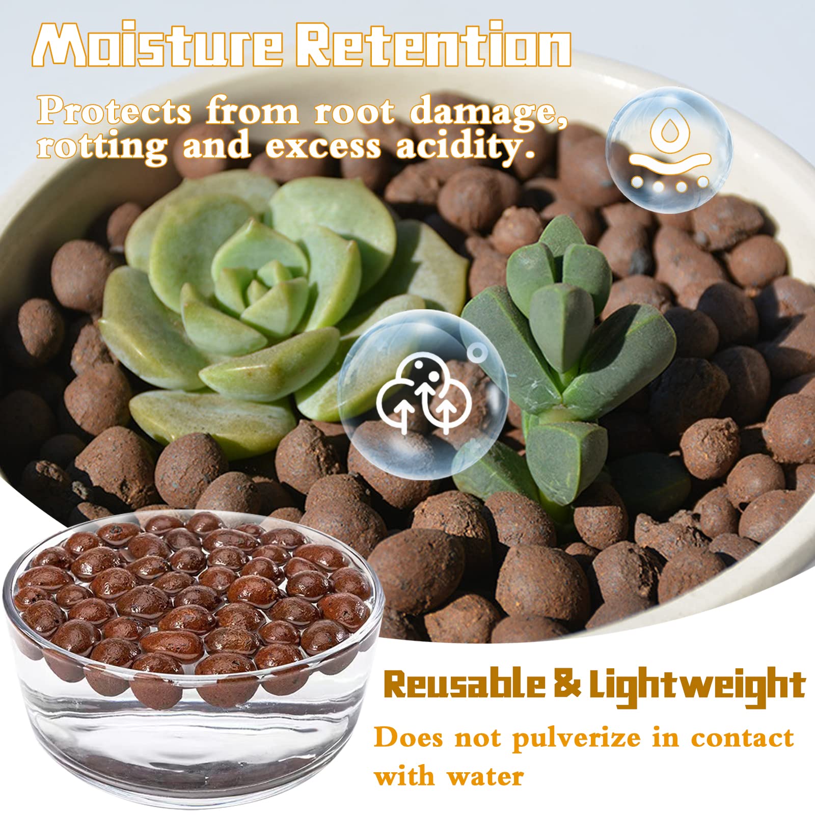 Legigo 10 LB Organic Leca Clay Pebbles for Plants, 4mm-16mm 100% Natural Leca Balls for Indoor Plants, Hydroton Clay Pebbles for Plants Hydroponic Aquaponics Growing Orchid Drainage Terrarium