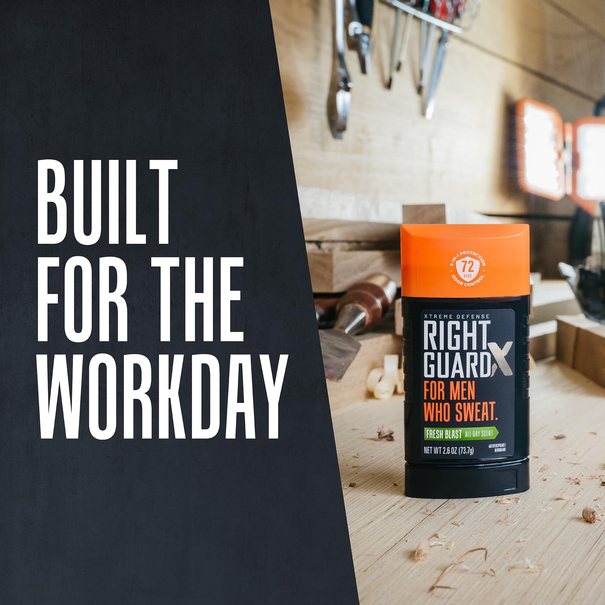 Right Guard Xtreme Defense Invisible Solid Antiperspirant Deodorant, Fresh Blast Scent - 5-in-1 Deodorant Men Can Trust, 72-Hour Odor Control, 2.6 oz (4 Pack)