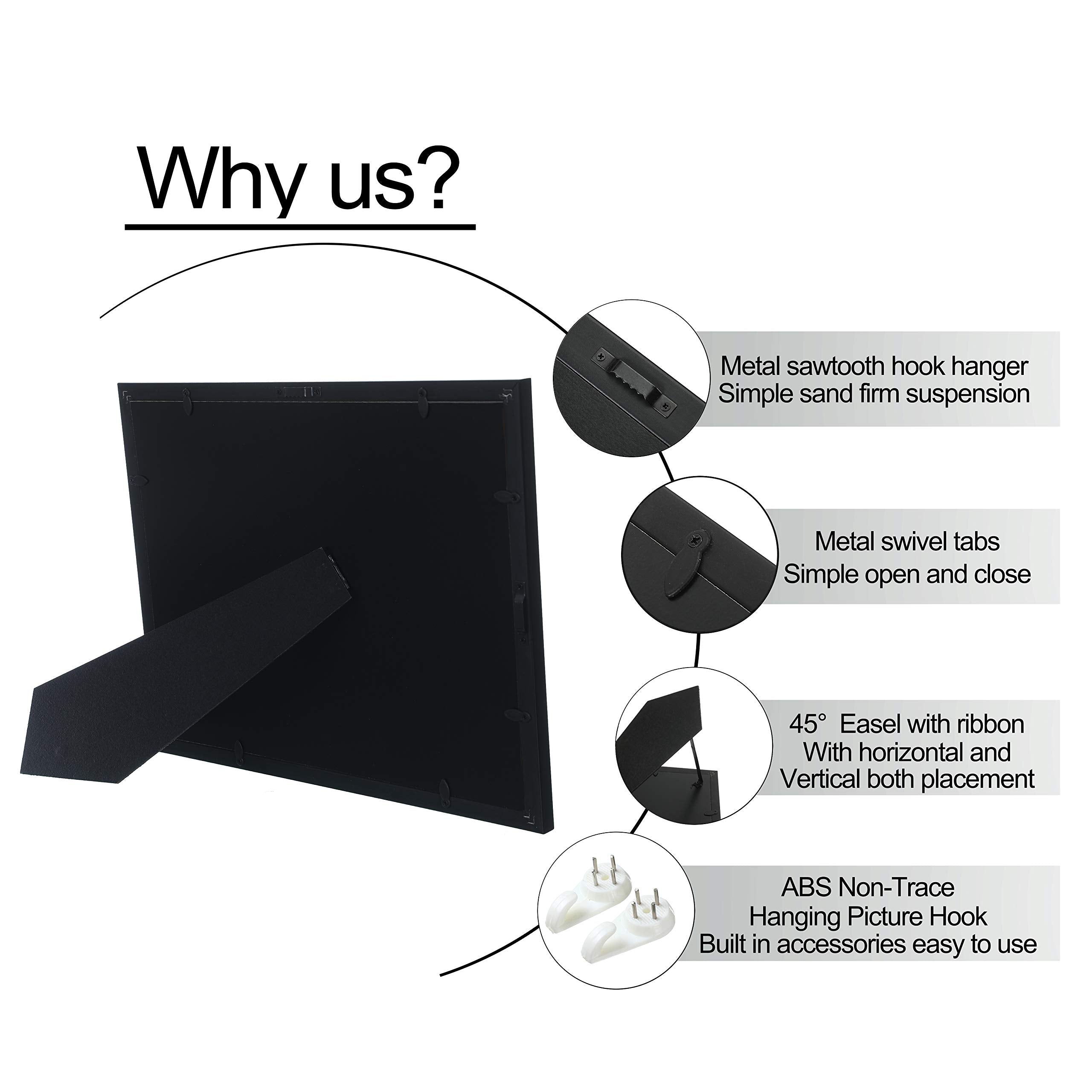 ELSKER&HOME 8.5x11 Certificate Frame - Classic Black Color Frame - Displays Diploma 8.5x11 Inch with Mat - 11x14 Inch Without Mat - For Document/Photo(Double Mat - Matte Black with Gold Rim)