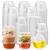 AOZITA 200 Sets - 2 oz Jello Shot Cups, Portion Cups With Lids, Airtight and Stackable Small Plastic Containers