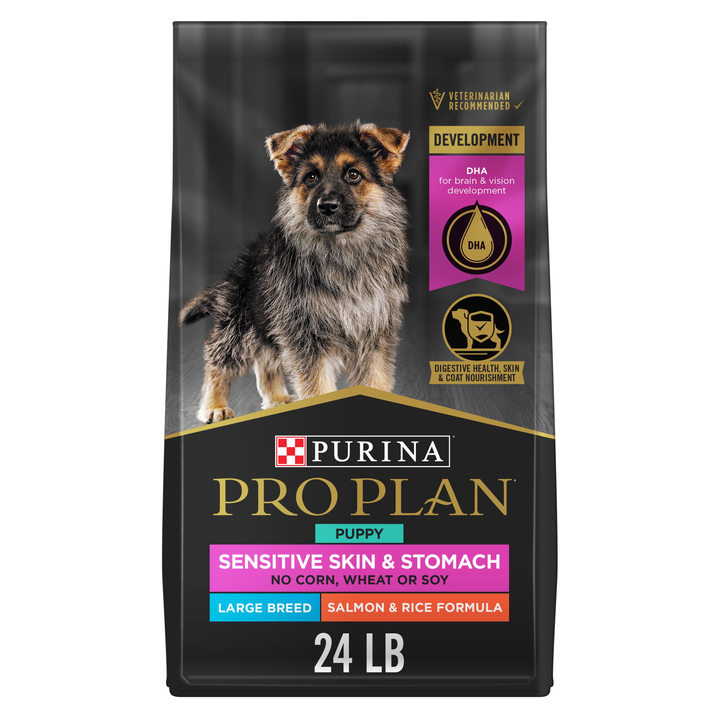 Purina Pro Plan Sensitive Skin and Stomach Dog Food Puppy Salmon and Rice Formula - 4 lb. Bag