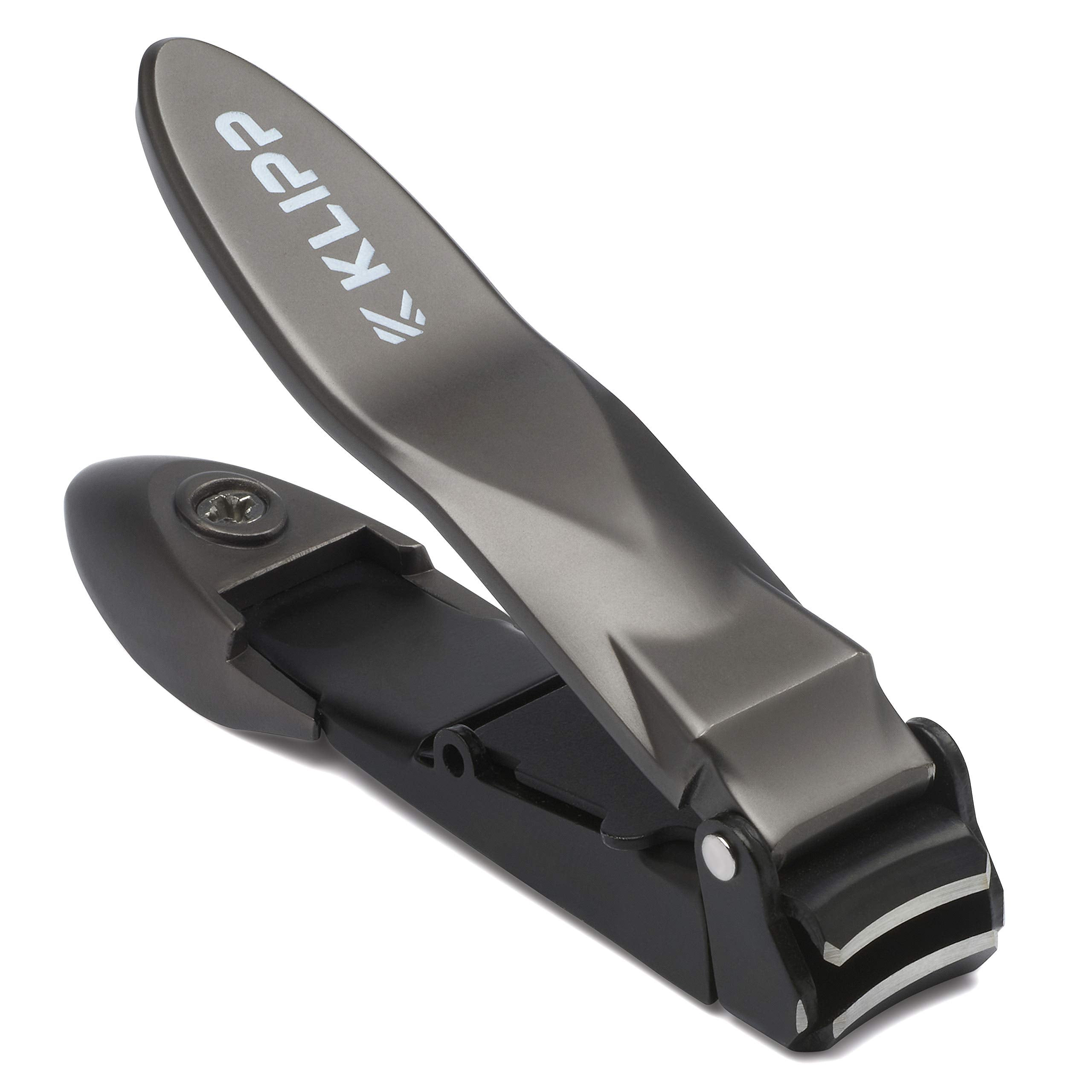 Nagelknipser für Männer mit Auffangschale - KLIPP robuster, rasiermesserscharfer selbstsammelnder Nagelschneider, ergonomischer Hebel für Finger- und Zehennägel, ideales Geschenk für Männer und Pflegegeschenke inklusive Ziplock-Beutel