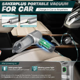 SakerPlus Car Vacuum Cleaner-Wireless Handheld Car Vacuums with Best Suction,Brushless Motor 12000PA Maximum Power,3 in 1 Mini Portable Vacuum Cleaner Cordless for Home,Office,Kitchen,Cars