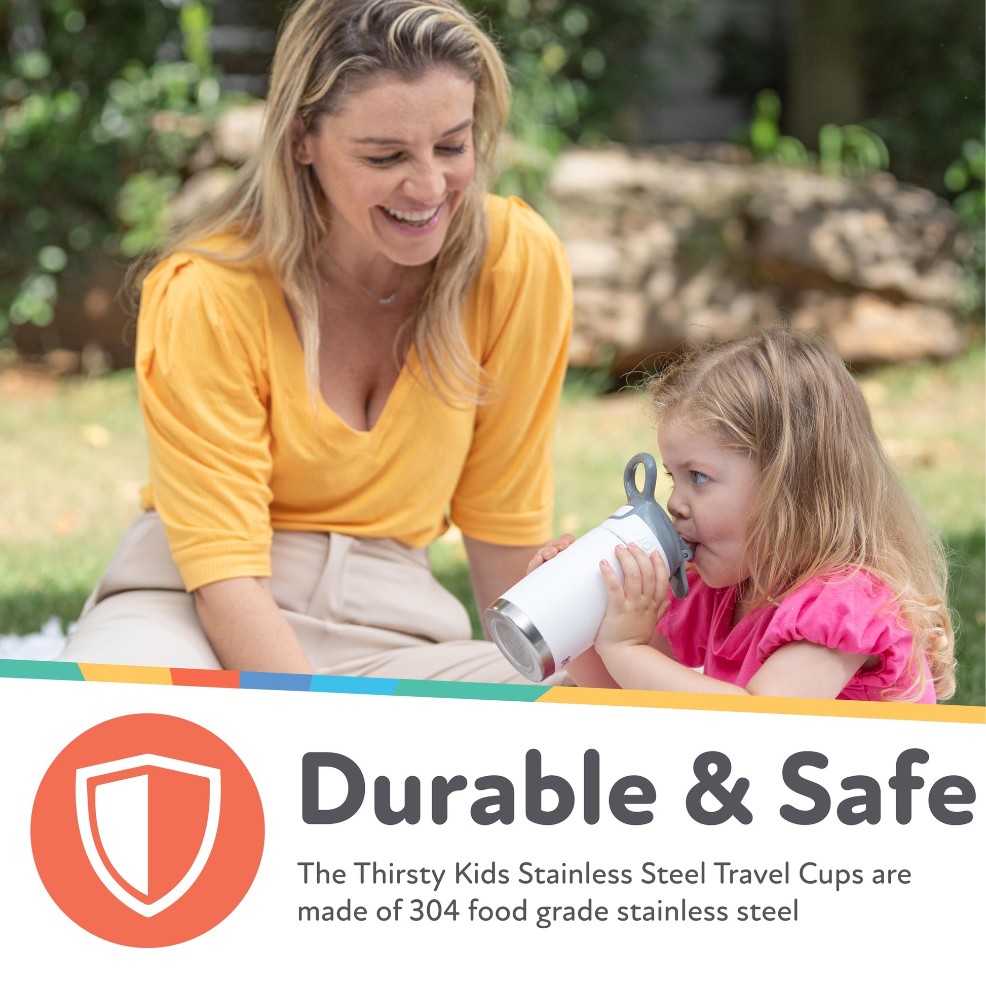 Nuby Thirsty Kids No Spill Flip-It Reflex Stainless Steel Travel Cup or Water Bottle - 10 Oz - 18+ Months - Pink - Back to School Essentials