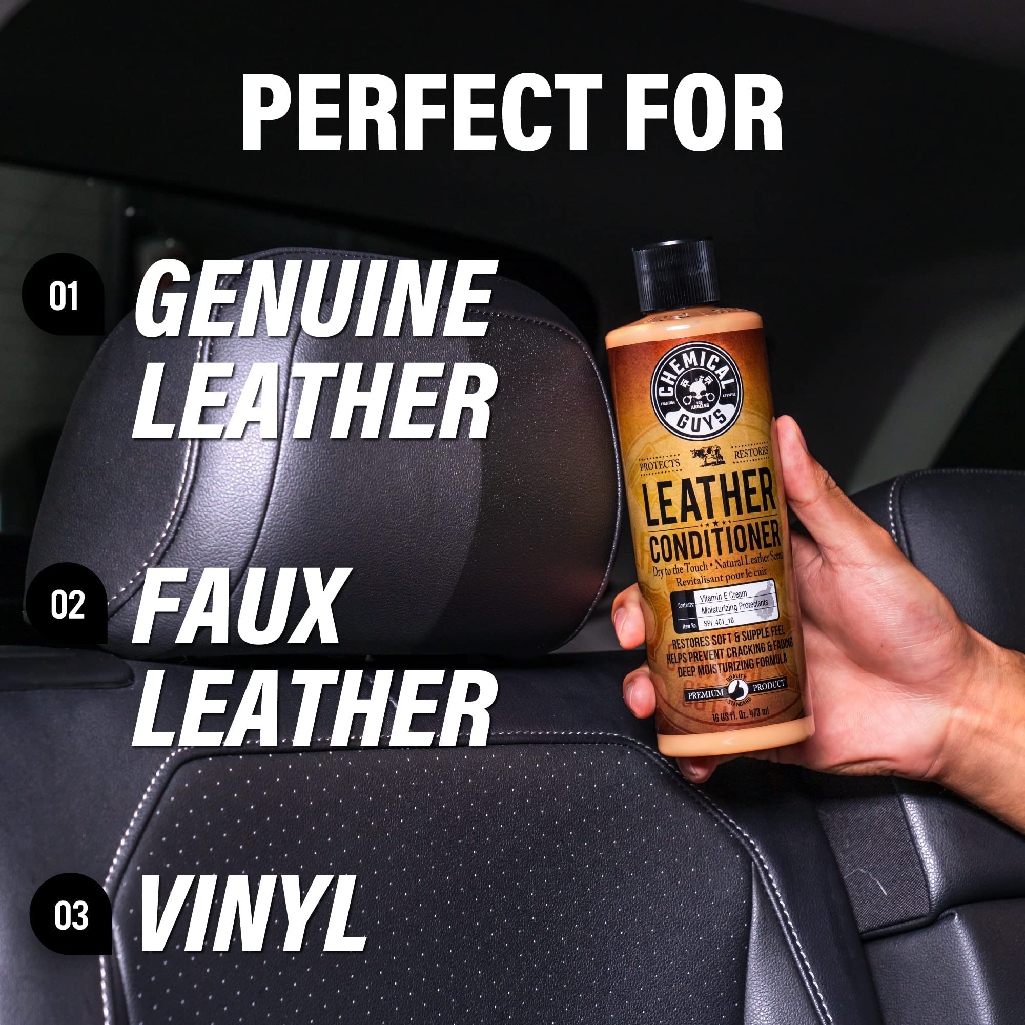 Chemical Guys SPI_109_16 Leather Cleaner and Conditioner Kit for Use on Leather Apparel, Furniture, Car Interiors, Shoes, Boots, Bags & More (2 - 16 fl oz Bottles)