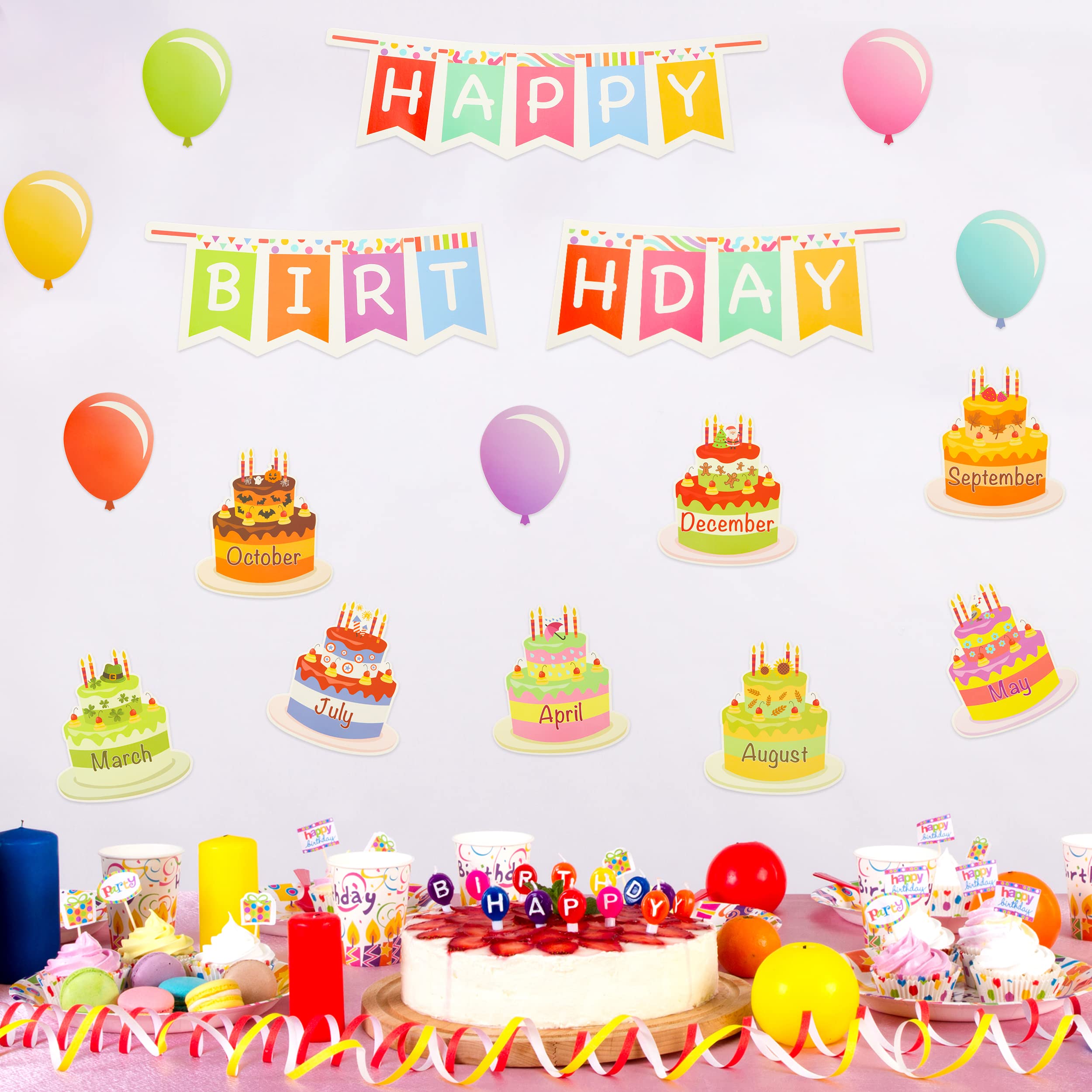 Mr. Pen- Happy Birthday Bulletin Board Set, 20 Pcs, Decorations for Classroom and Birthday Board