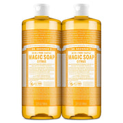 Dr. Bronner's Magic Soap-Pure-Castile Liquid Soap (Citrus, 32 ounce, 2-Pack)-Regenerative Organic Certified Oils, 18-in-1 Uses: Body, Hair, Laundry, Pets & Dishes, Concentrated, Vegan, Non-GMO