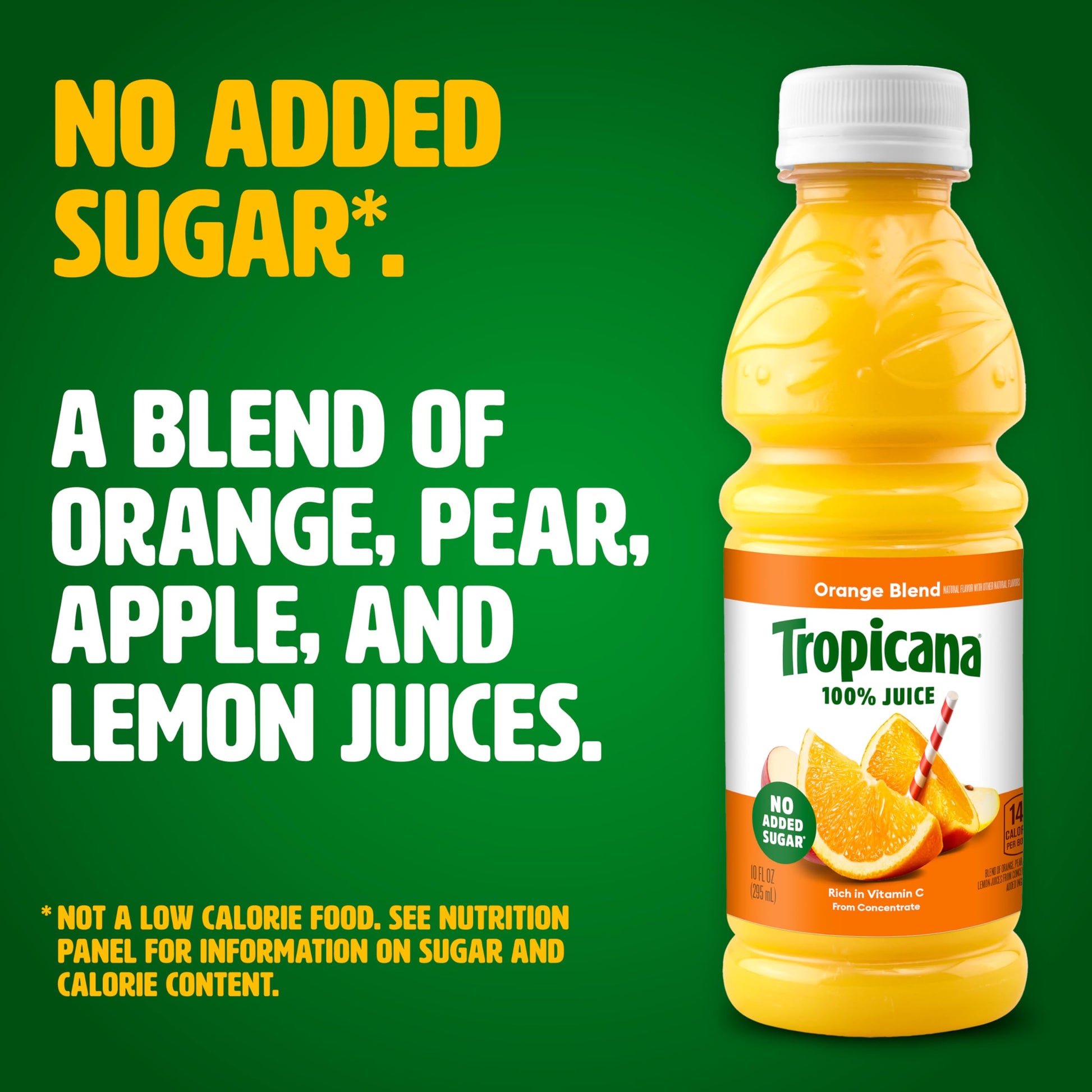 Tropicana 100% Juice Orange Blend, Single Serve, 10 fl oz Bottles (Pack of 24) - Real Fruit Juice, Vitamin C Rich, No Added Sugars, No Artificial Flavors