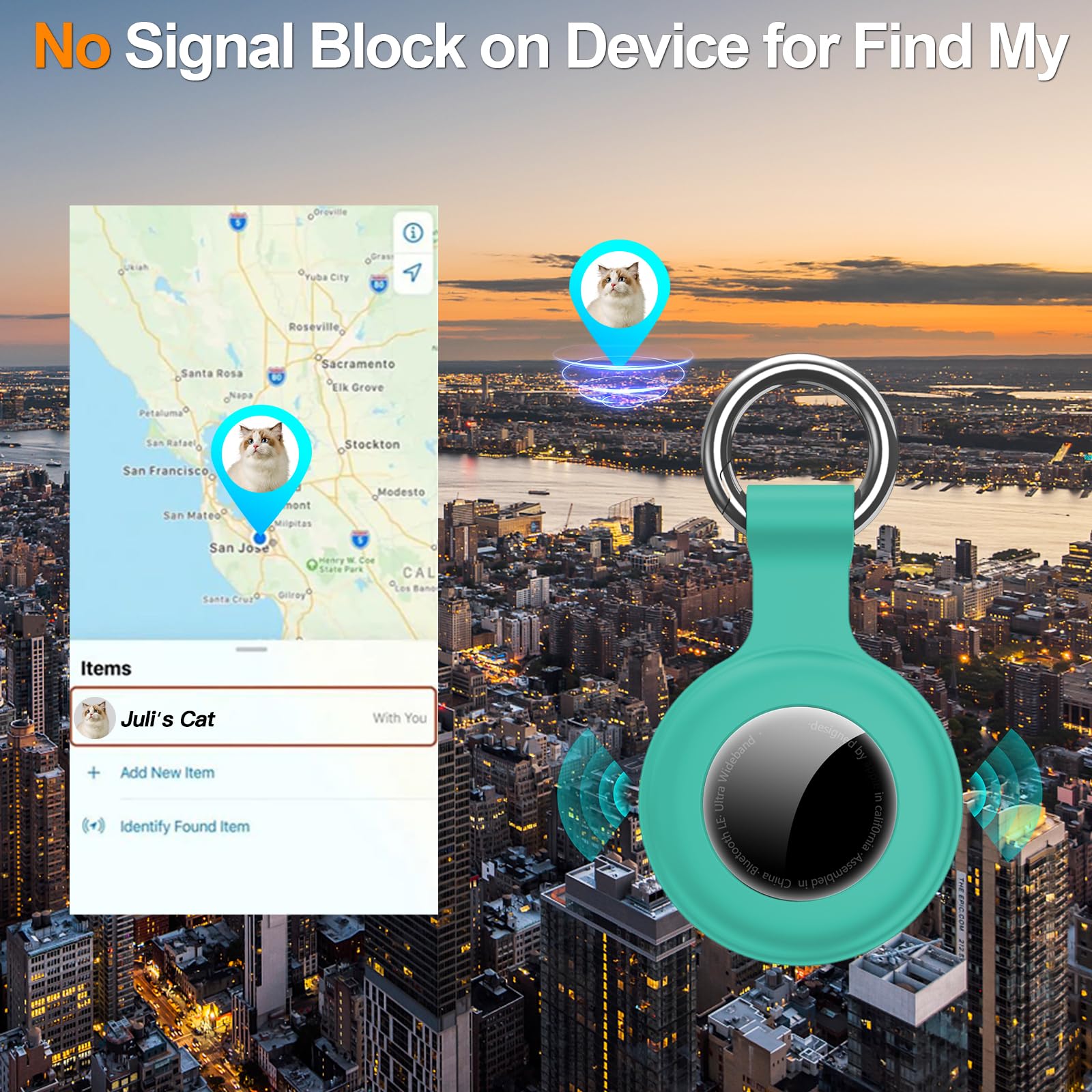 4Pack,Compatible with Airtag Holder Case with Keychain IPX8 Waterproof,Shockproof GPS Tag Tracker Cover [Anti-Scratch] [PC+Silicone] for Item Finders Case for Pets,Kids,Luggages-Black/Blue/Green/Red