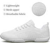 BAXINIER Girls White Cheerleading Shoes Breathable Youth Cheer Competition Sneakers Athletic Training Dance Tennis Walking Shoes - White 13 Little Kid