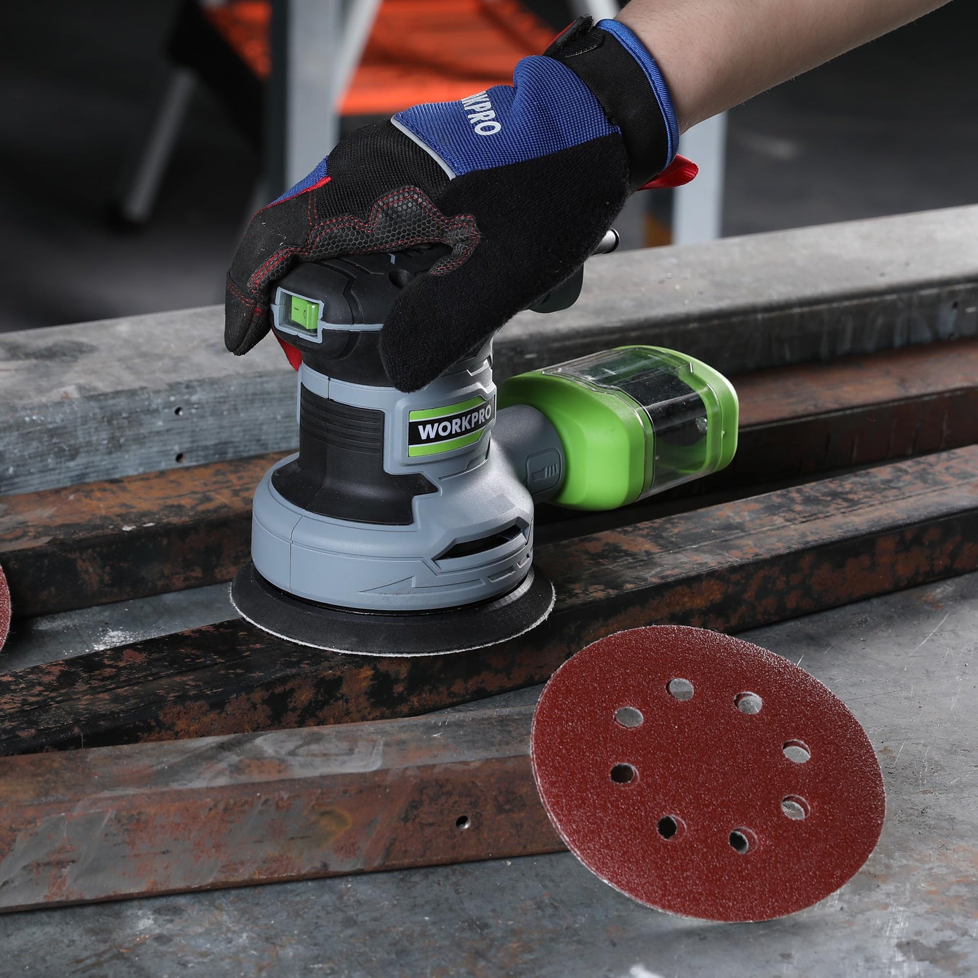 WORKPRO 150-piece Sanding Discs Set - 5-Inch 8-Hole Sandpaper 10 Grades Include 60, 80, 100, 120, 150,180, 240, 320, 400, 600 Grits for Random Orbital Sander(Not for Oscillating Tools or Mouse Sander)