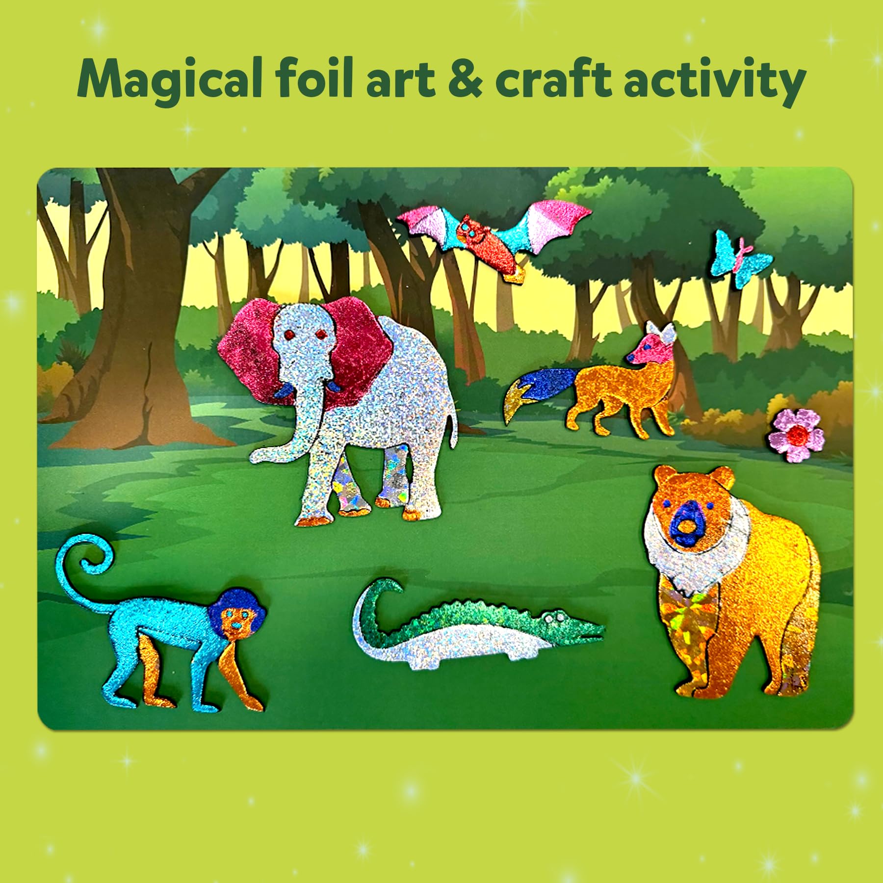 Skillmatics Art & Craft Activity - Foil Fun Dinosaurs, No Mess Art for Kids, Craft Kits & Supplies, DIY Creative Activity, Christmas Gifts for Boys & Girls Ages 4, 5, 6, 7, 8, 9, Travel Toys