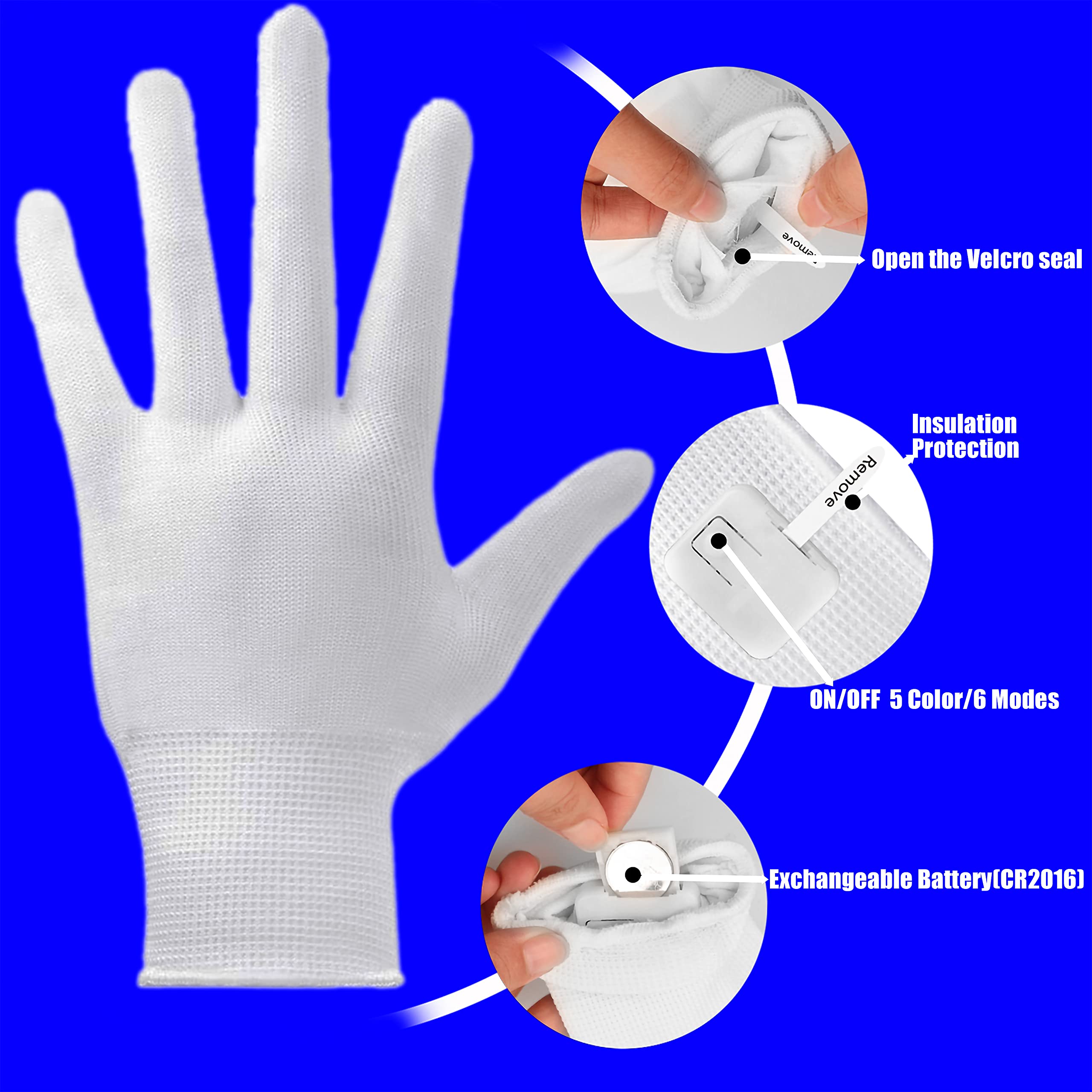 GLEDLOVES LED Gloves for Kids, Teens & Adults - Finger Light Gloves with 5 Colors/6 Modes - Perfect for 9-12 Year Old Boys & Girls - Ideal for Halloween & Christmas Parties