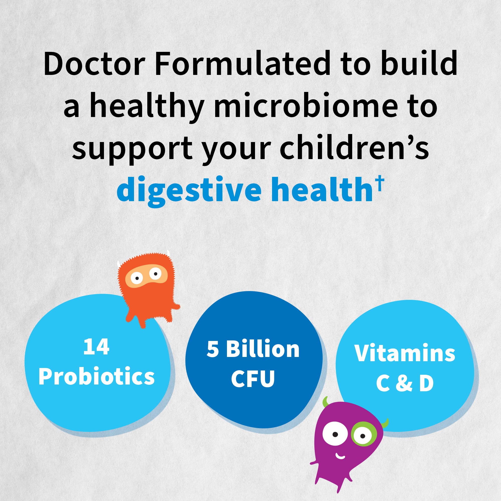 Garden of Life Kids Probiotics, Dr. Formulated Probiotics Organic Kids+ Vitamin C & D, Berry Cherry, Gluten Dairy & Soy Free Immune & Digestive Health Supplement, 30 Chewables (Shelf Stable)