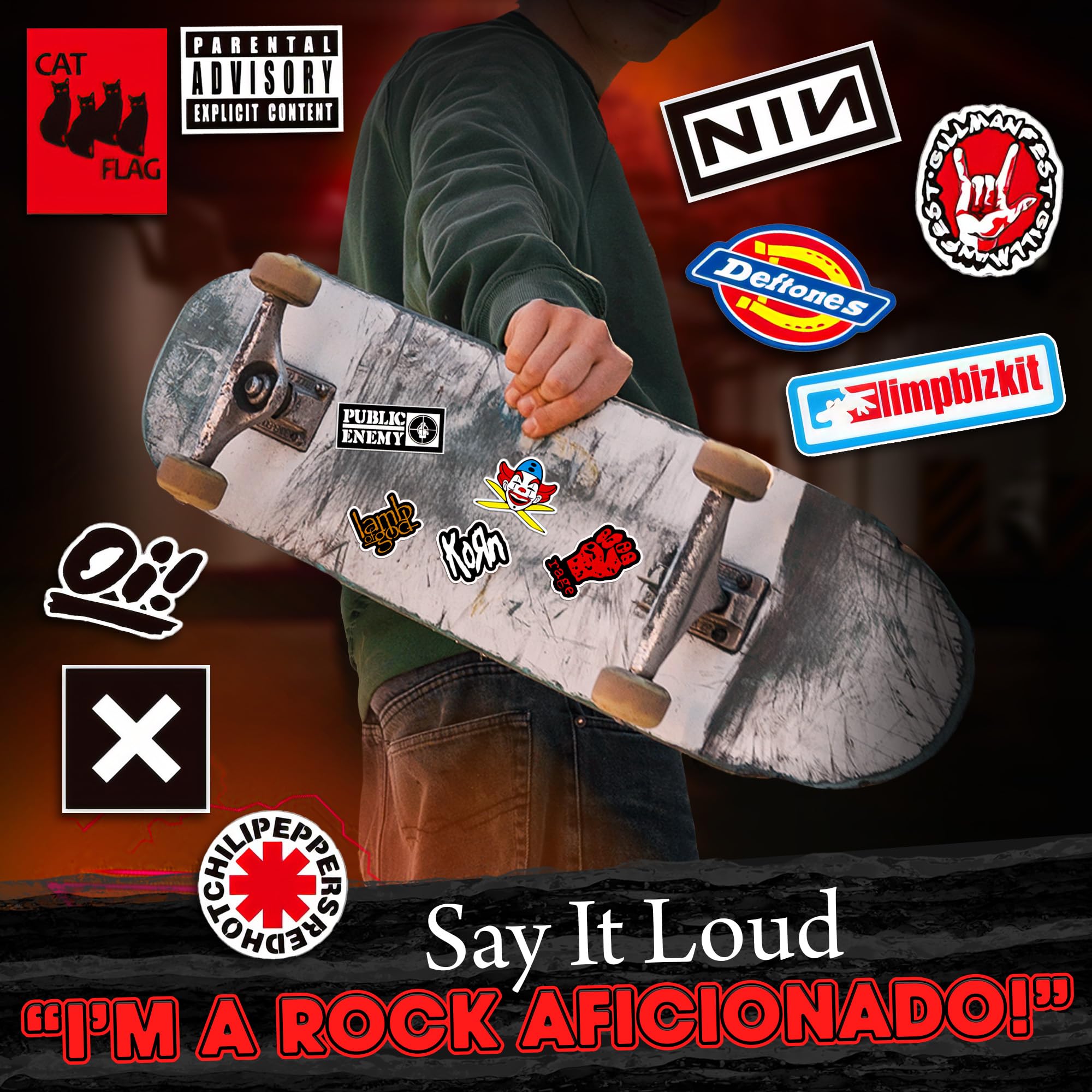 100 Pcs Rock Band Music Stickers – Durable and Waterproof Vinyl Stickers Featuring Iconic Bands | Punk, Metal, Rock Decals | Scratch-Resistant, Vibrant Colors for Laptops, Guitars, Water Bottles