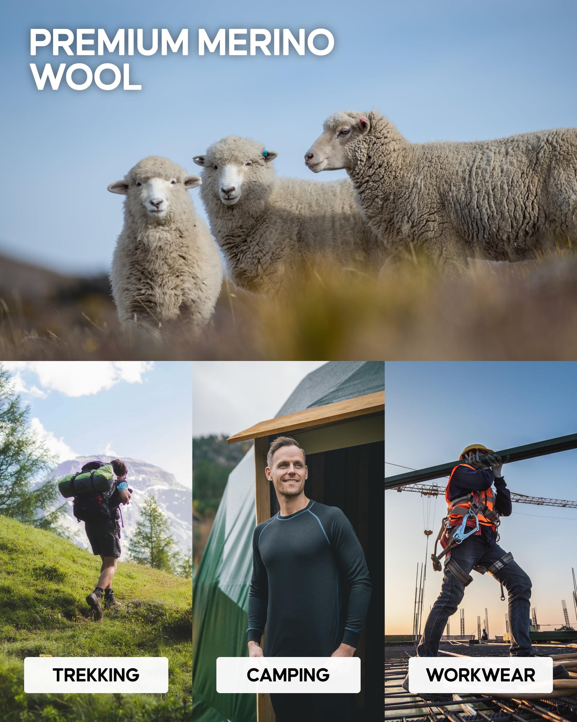 DANISH ENDURANCE Hiking Socks Women & For Men, Merino Wool Socks, Crew Mens, Womens Moisture Wicking, Work, Calcetines para Hombre