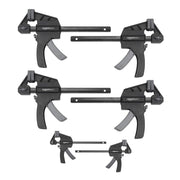 Amazon Basics 6-Piece Trigger Clamp Set, 2 Pack of 4-inch, 4 Pack of 6-inch, Black/Grey